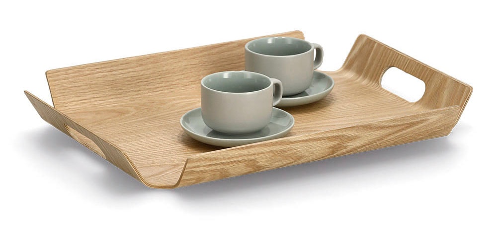 Zeller Present Servierplatte Holz / Eichenfurnier, 2 seitliche Griffe, erha günstig online kaufen