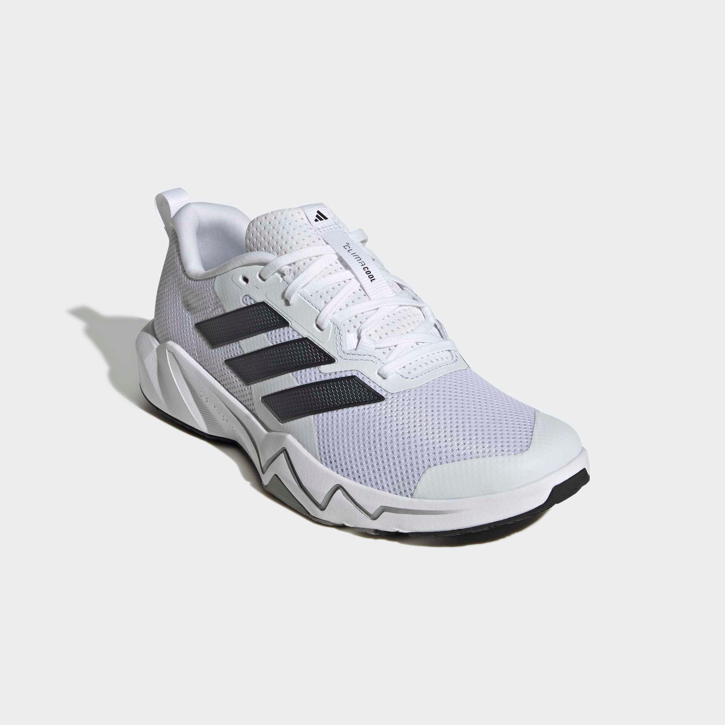 Trainingsschuh ADIDAS PERFORMANCE "RAPIDMOVE GO TRAINER", Herren, Gr. 46, cloud weiß, core schwarz, iron metallic, Textil, Schuhe