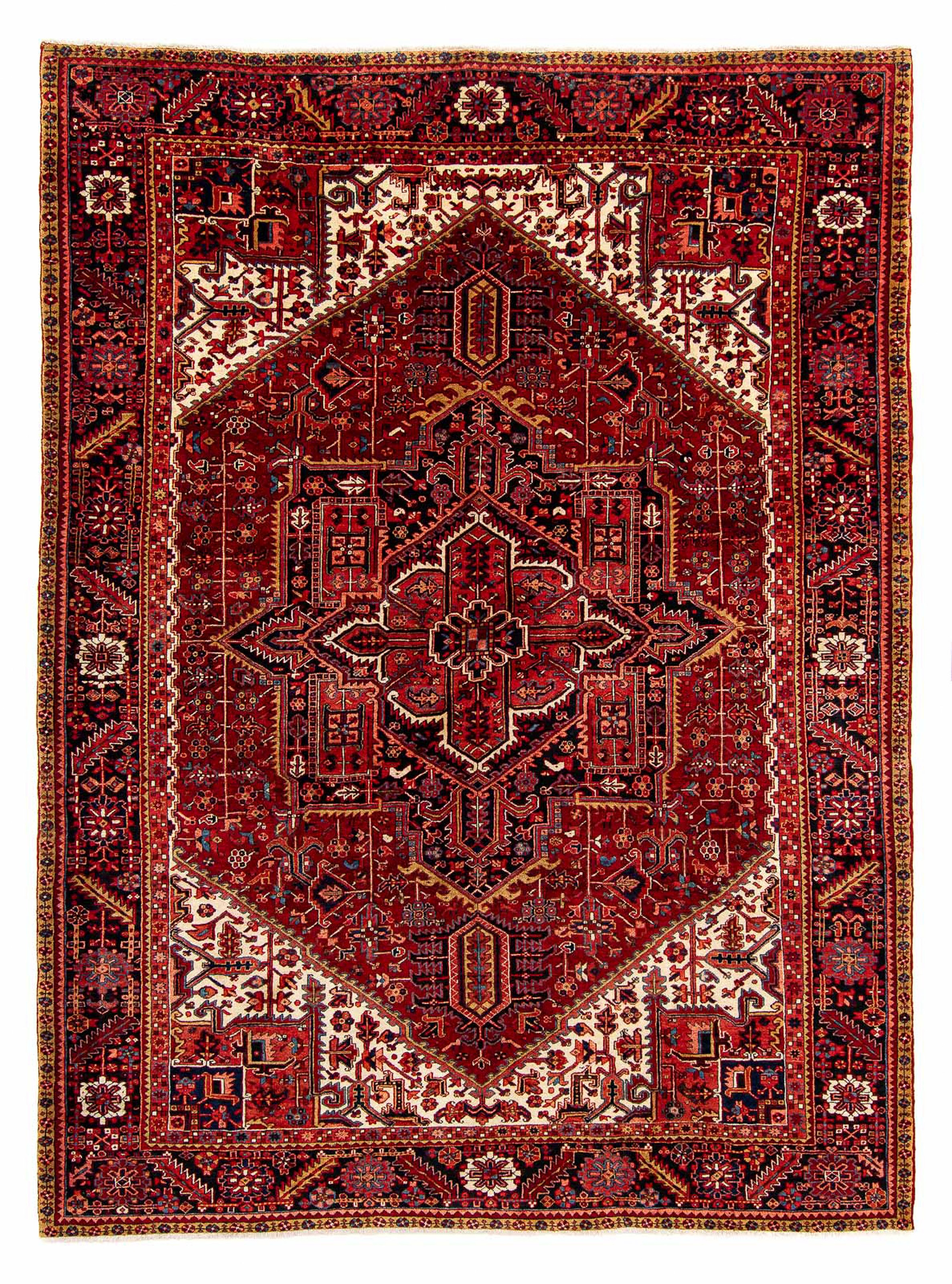 morgenland Orientteppich »Perser - Nomadic - 393 x 304 cm - dunkelrot«,  rechteckig, Wohnzimmer, Handgeknüpft, Einzelstück mit Zertifikat auf  Rechnung