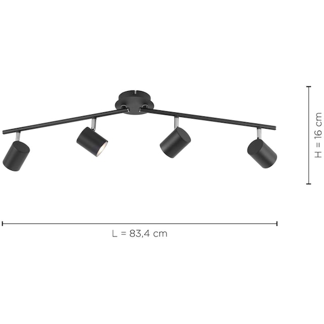 my home LED Deckenleuchte »Maci«, 4 flammig-flammig, schlichtes Design, warmweißes  LED-Licht, dreh- und schwenkbare Spots | BAUR