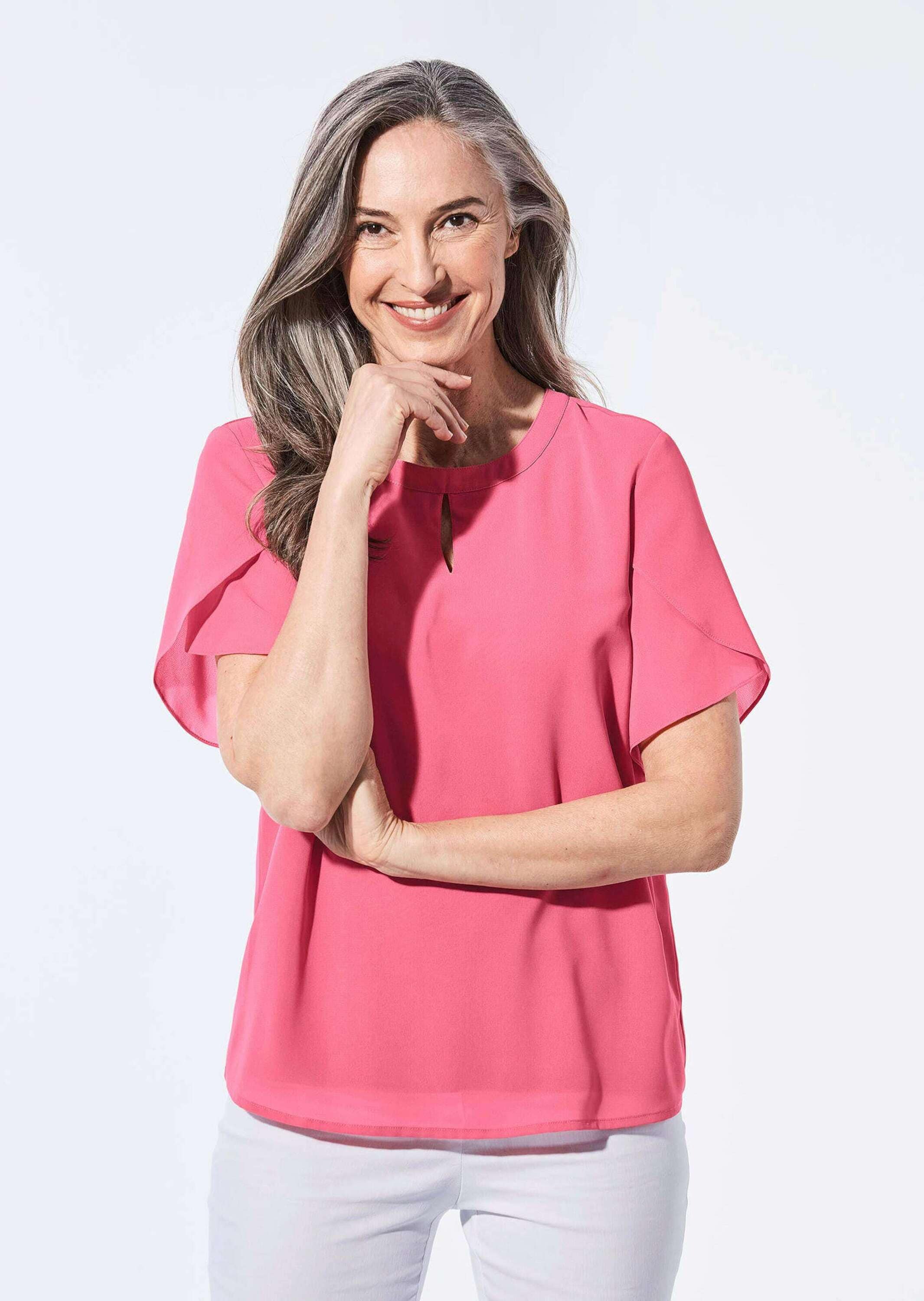 GOLDNER Kurzarmbluse »Bluse Bluse mit aufregender Ärmellösung«