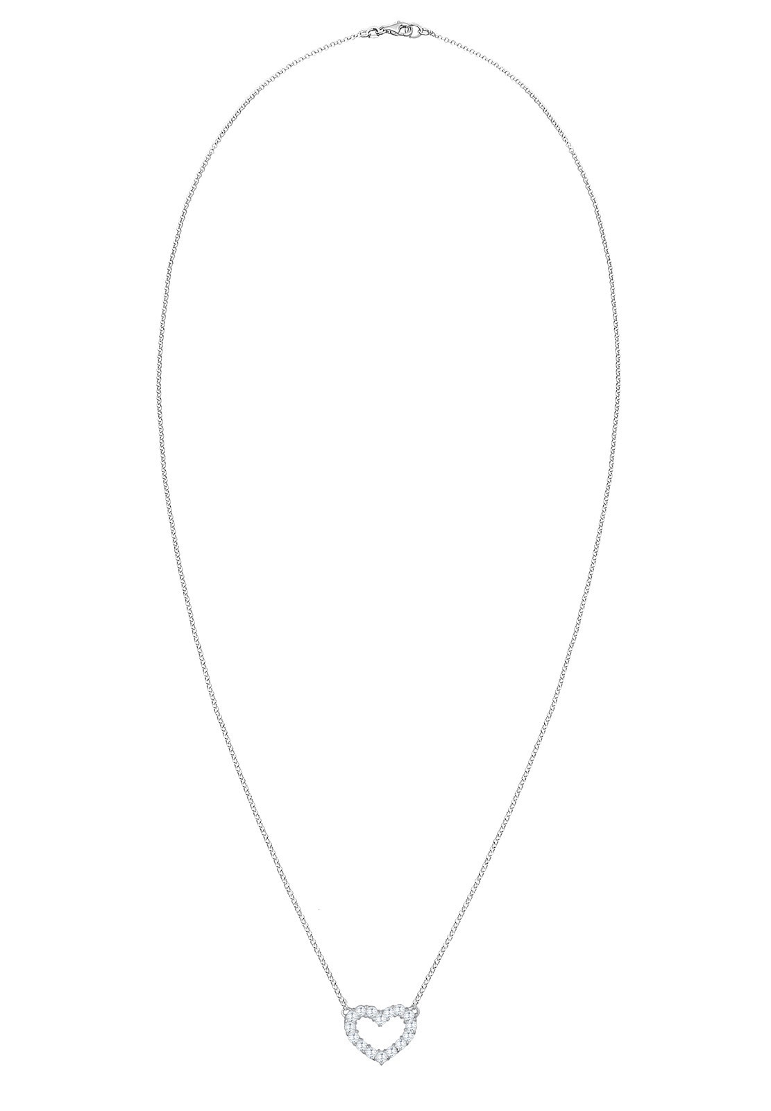Elli Collierkettchen »Herz Zirkonia Weiß 925 Sterling Silber«