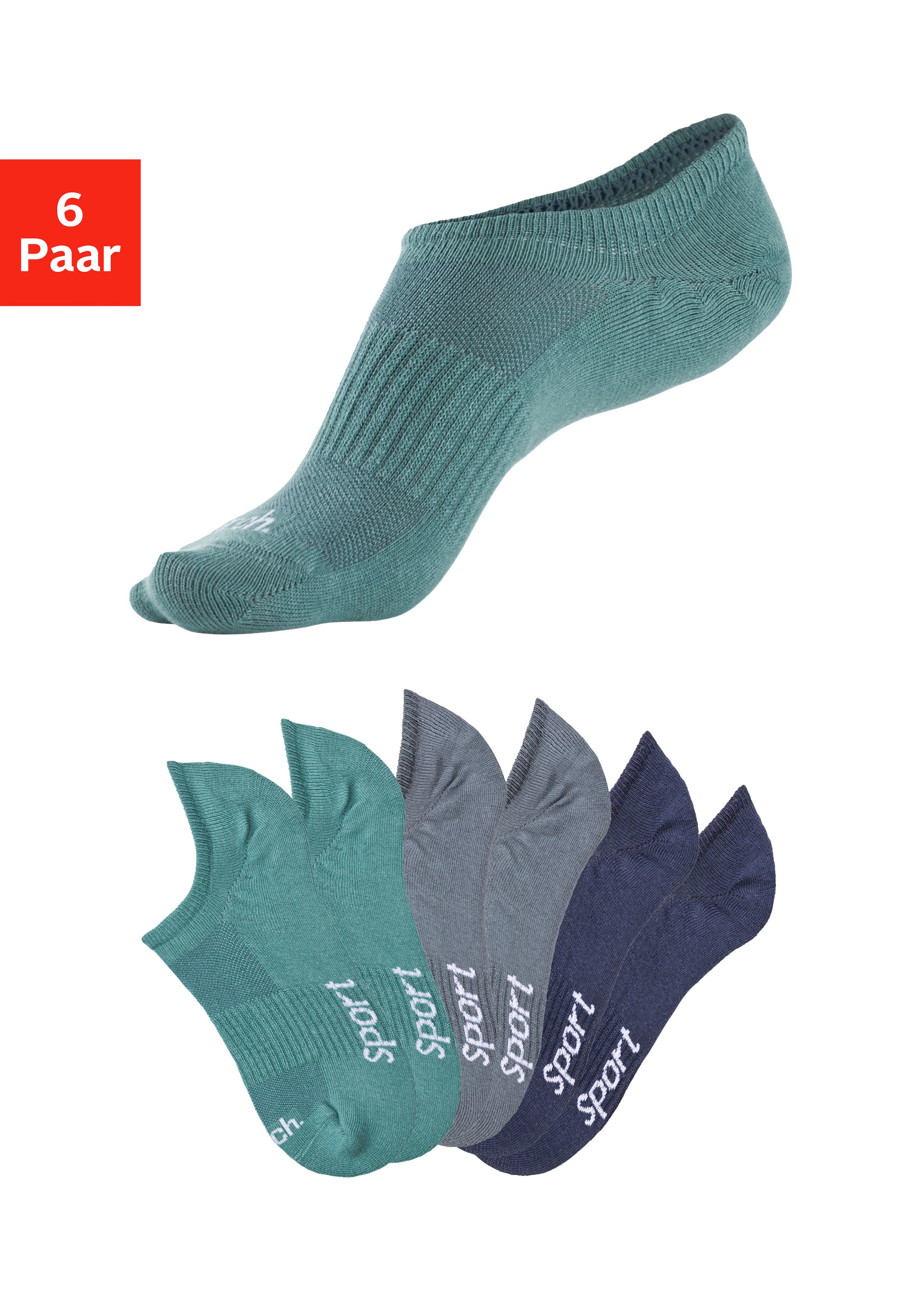 Bench. Sneakersocken Packung, 6 Stk. tlg. nicht sichtbar in Sneakern günstig online kaufen