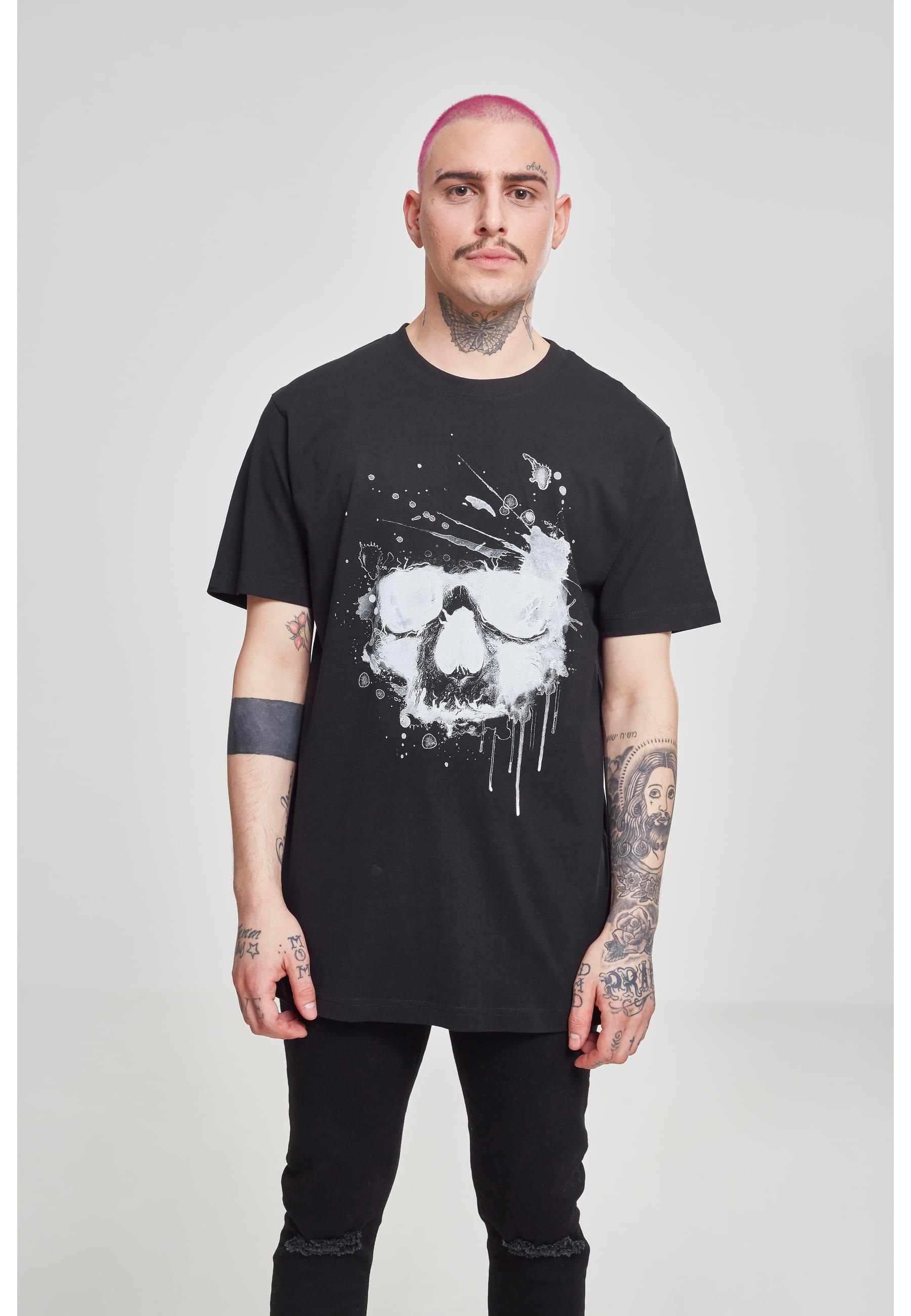 MisterTee T-Shirt »MisterTee Herren Waterpaint Skull Tee«, (1 tlg.)