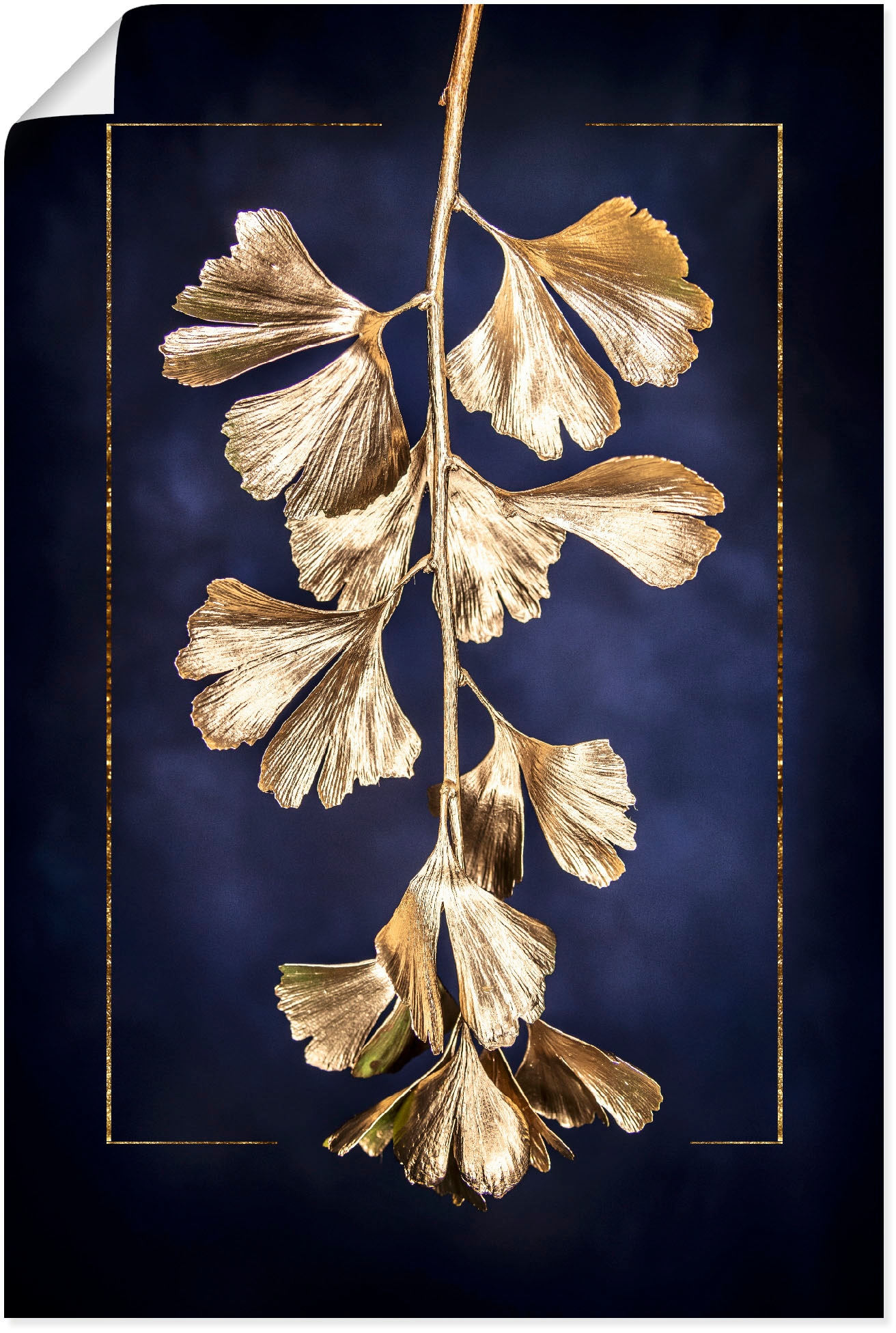 Wandaufkleber BAUR Leinwandbild, | Größen Blätterbilder, (1 Artland St.), Poster versch. »Goldener Gingko«, Wandbild als in Alubild, oder kaufen