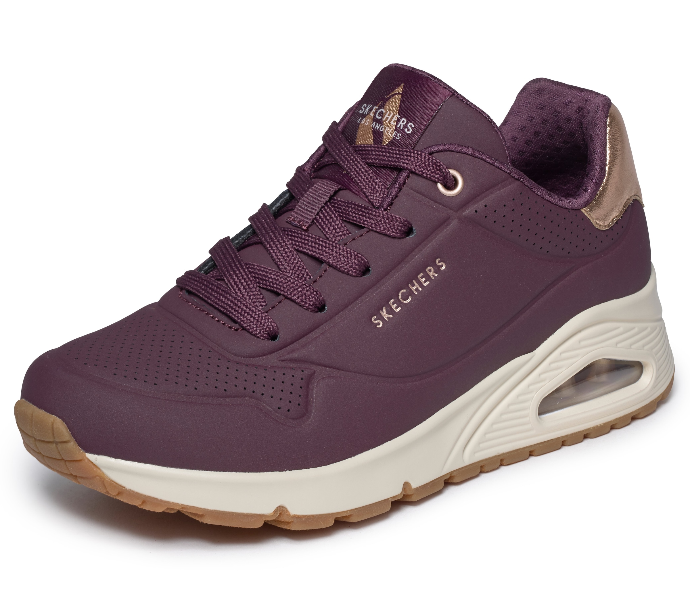 Skechers Sneaker "UNO GOLDEN AIR" Freizeitschuh, Halbschuh, Schnürschuh mit Metallic-Einsatz