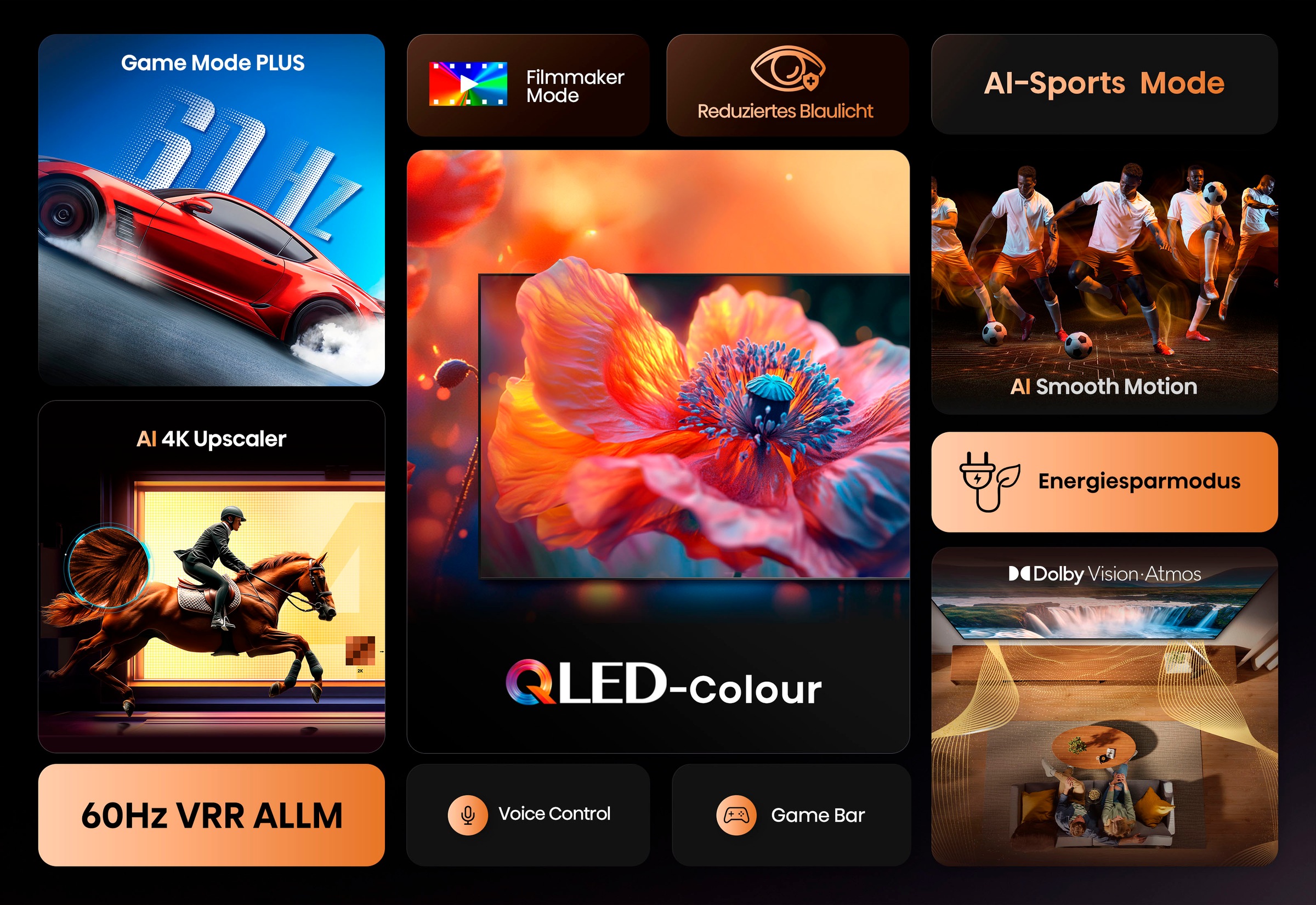 Hisense QLED-Fernseher »55E77Q«, 4K Ultra HD, Smart-TV, 4K UHD QLED