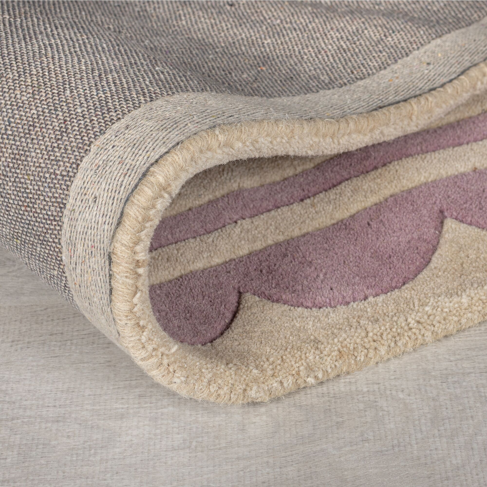 FLAIR RUGS Wollteppich "Lois rund" Lois Wollteppich mit Jakobsmuschelbordür günstig online kaufen