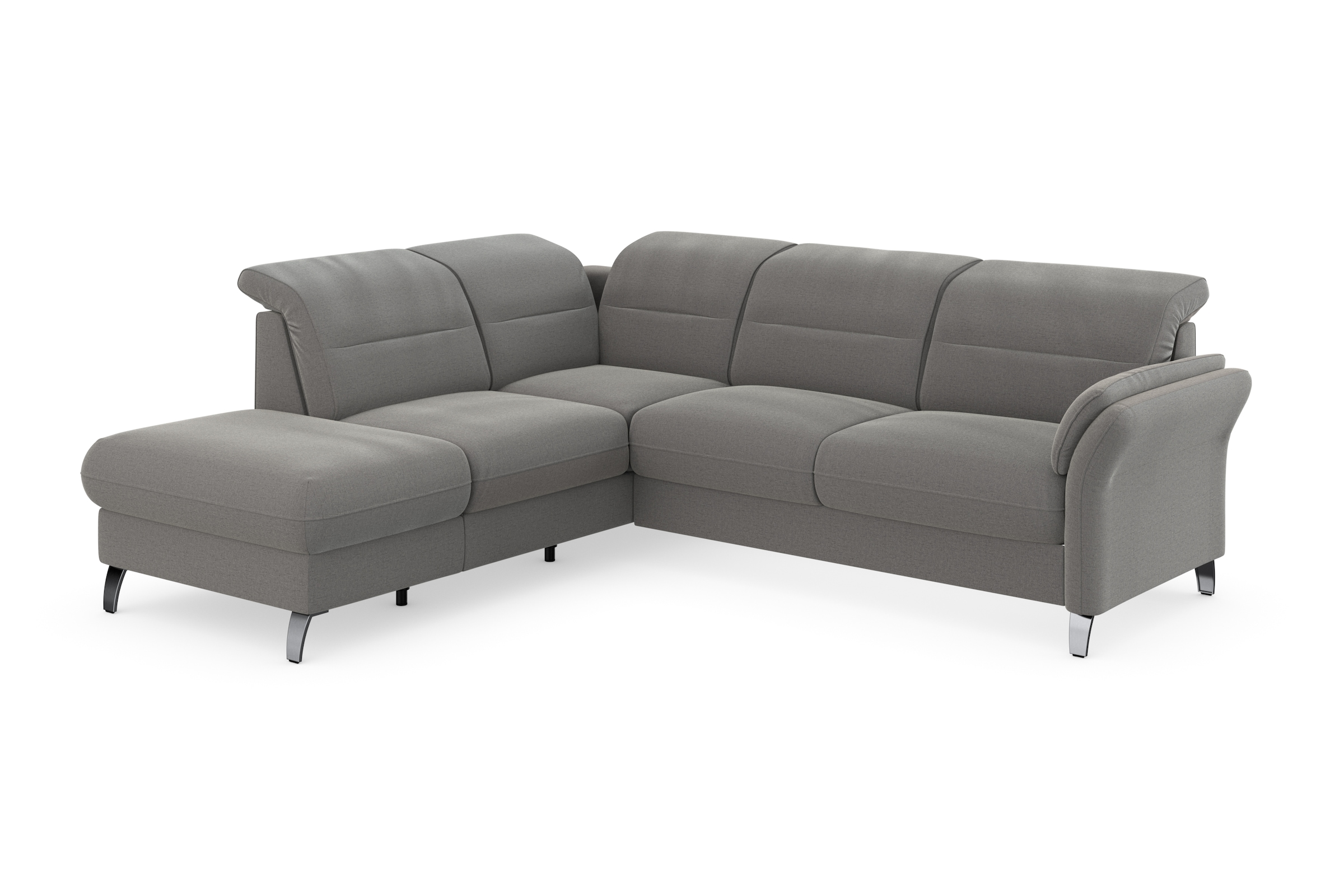 sit&more Ecksofa »Grenoble L-Form mit Federkern«, wahlweise mit Bettfunktion, Bettkasten, Arm- und Kopfteilverstellung