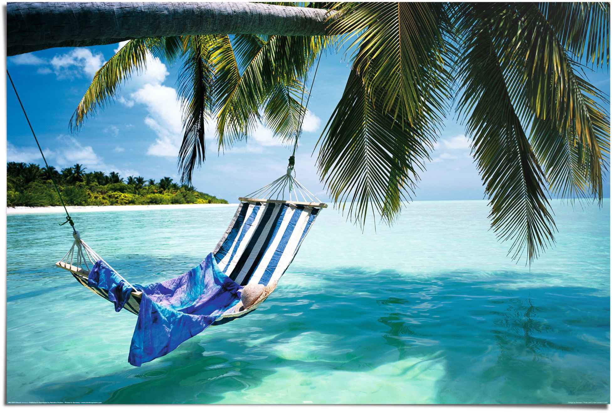 Reinders Poster "Hängematte am Strand" 1 Stk. tlg. günstig online kaufen