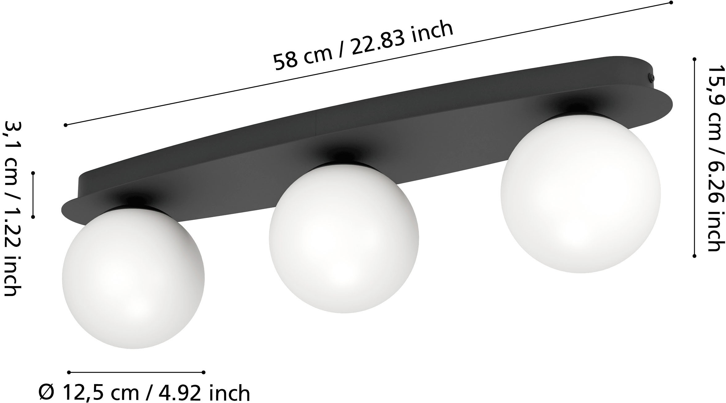 EGLO Deckenleuchte »CASTROVIDO Wand- / Deckenlampe - Stahl - G9 - 3X4,2W - IP44« G9 1 Stk.