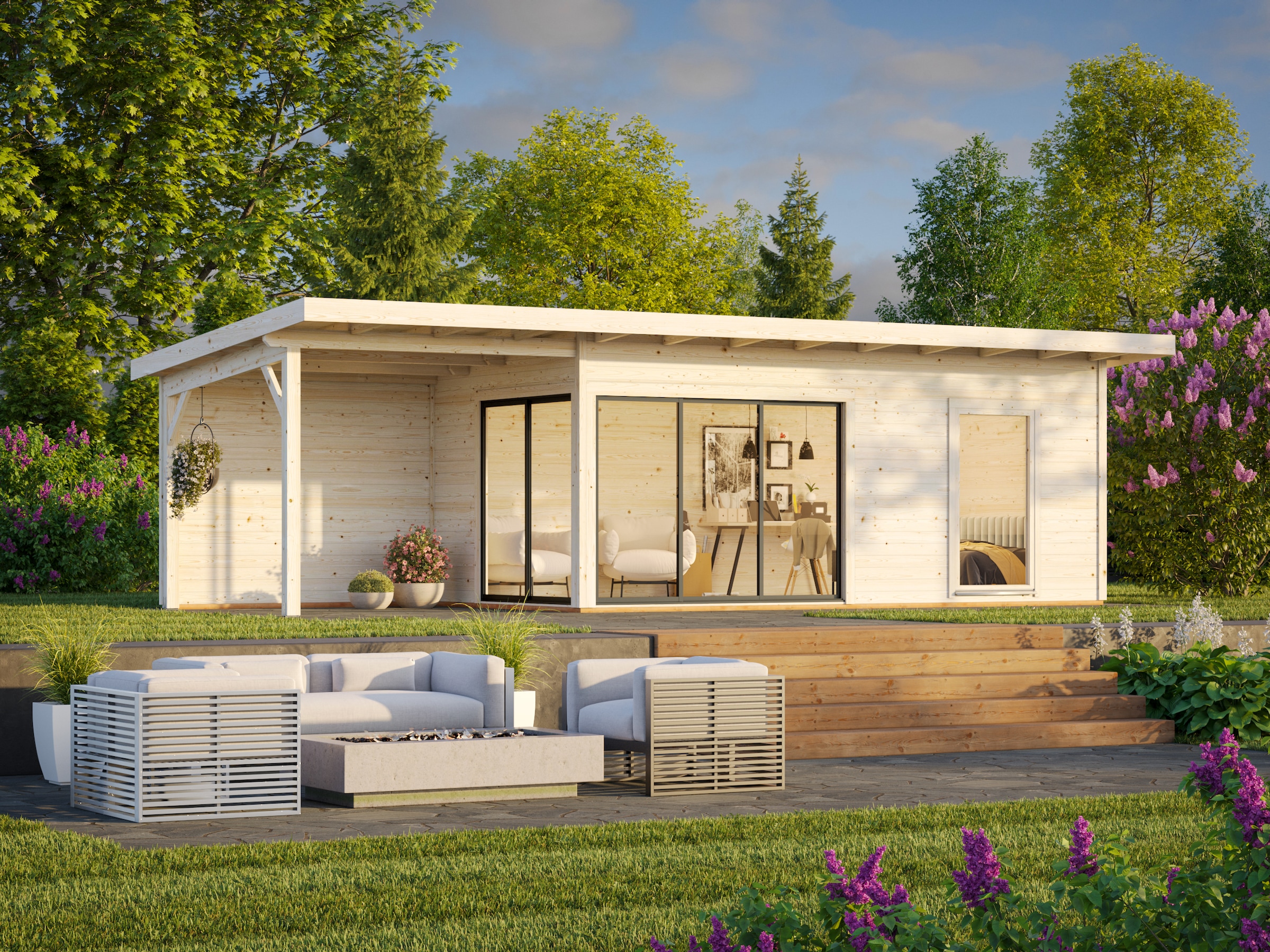 Palmako Gartenhaus »Andrea 17,1+7,9 m², Slide Plus«