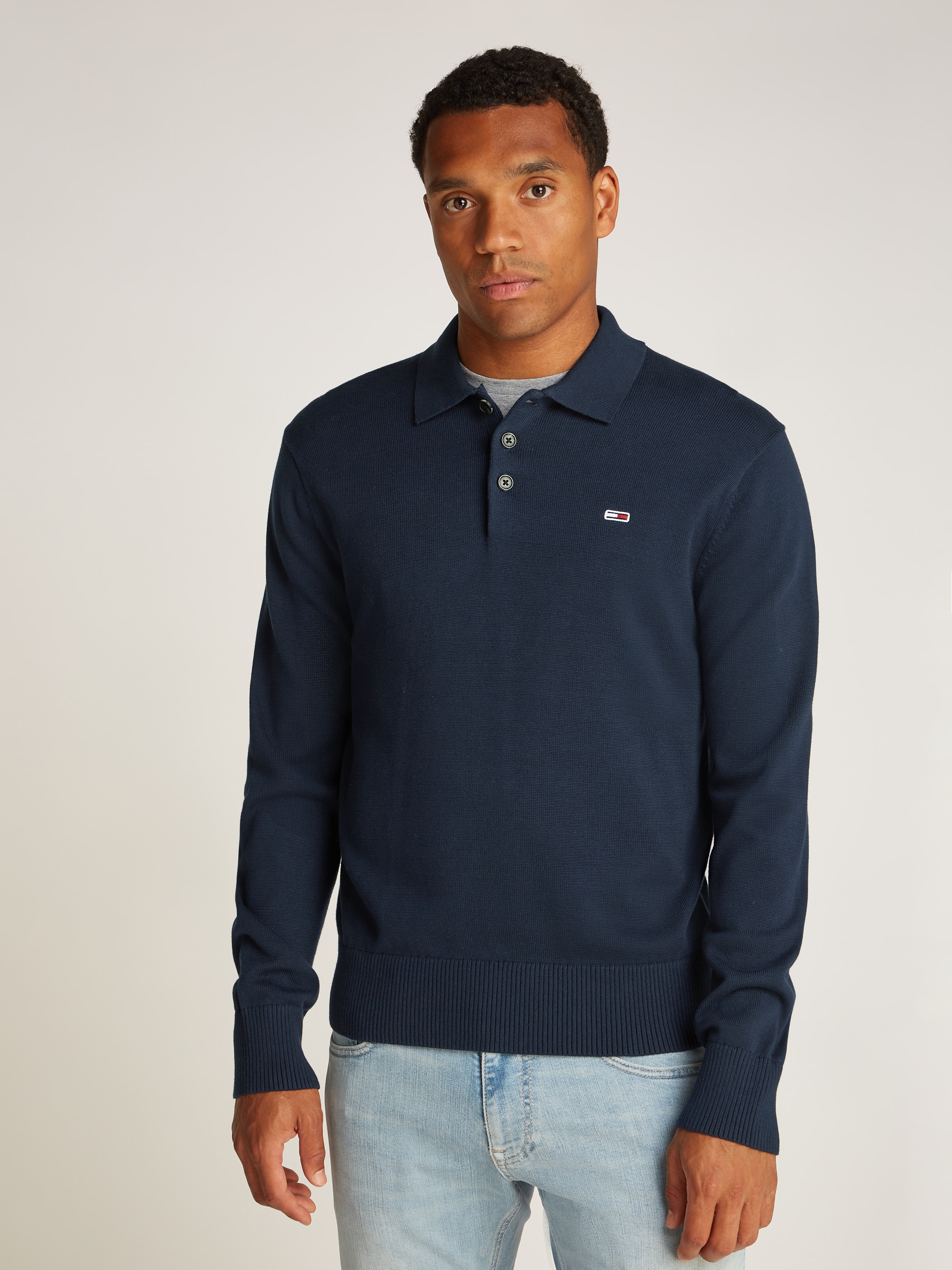 Polokragenpullover »TJM SLIM ESSENTIAL POLO SWEATER«, mit Logostickerei