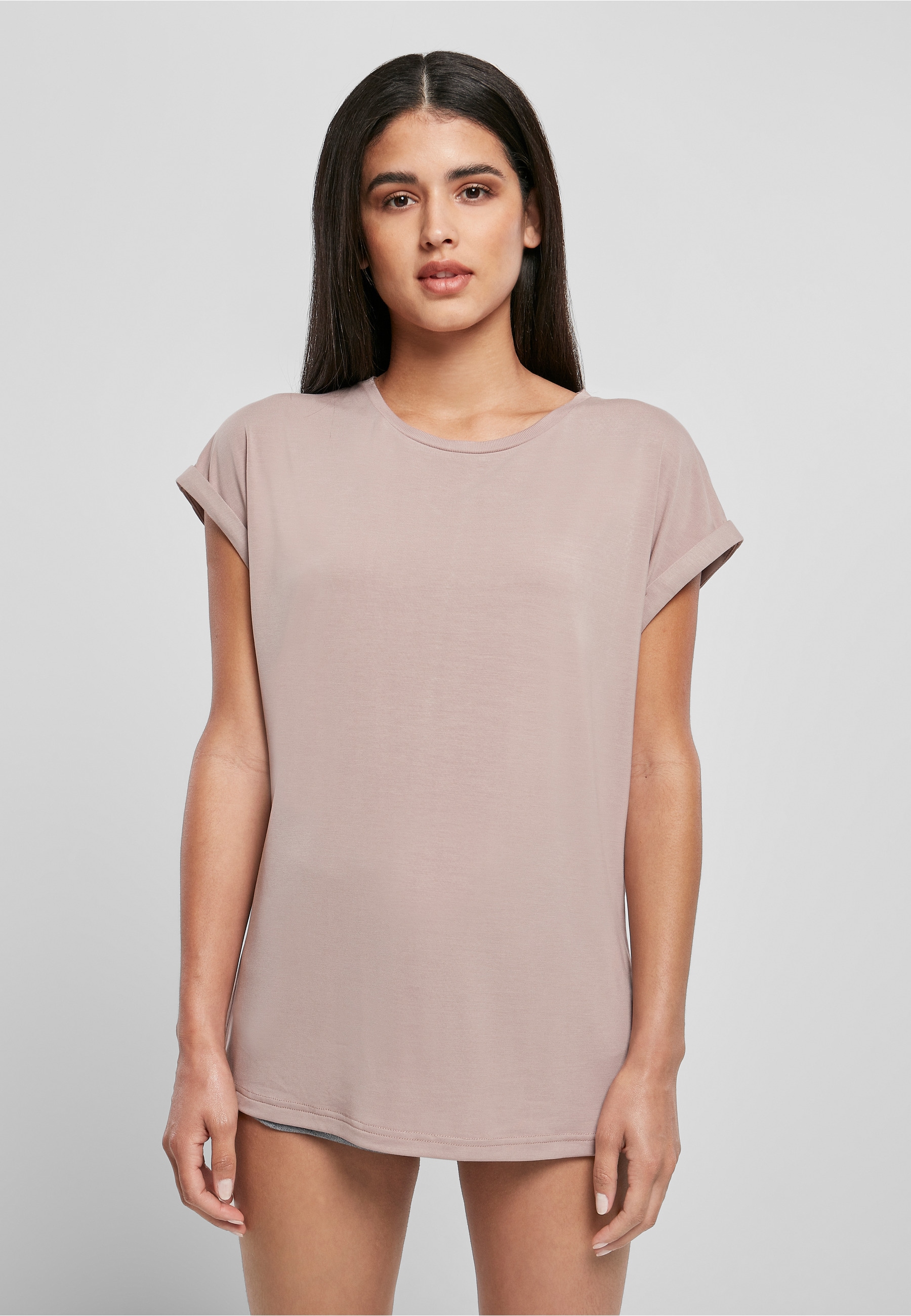 URBAN CLASSICS Kurzarmshirt »Urban Classics Damen Ladies Modal Extended Shoulder Tee« 1 Stk.
