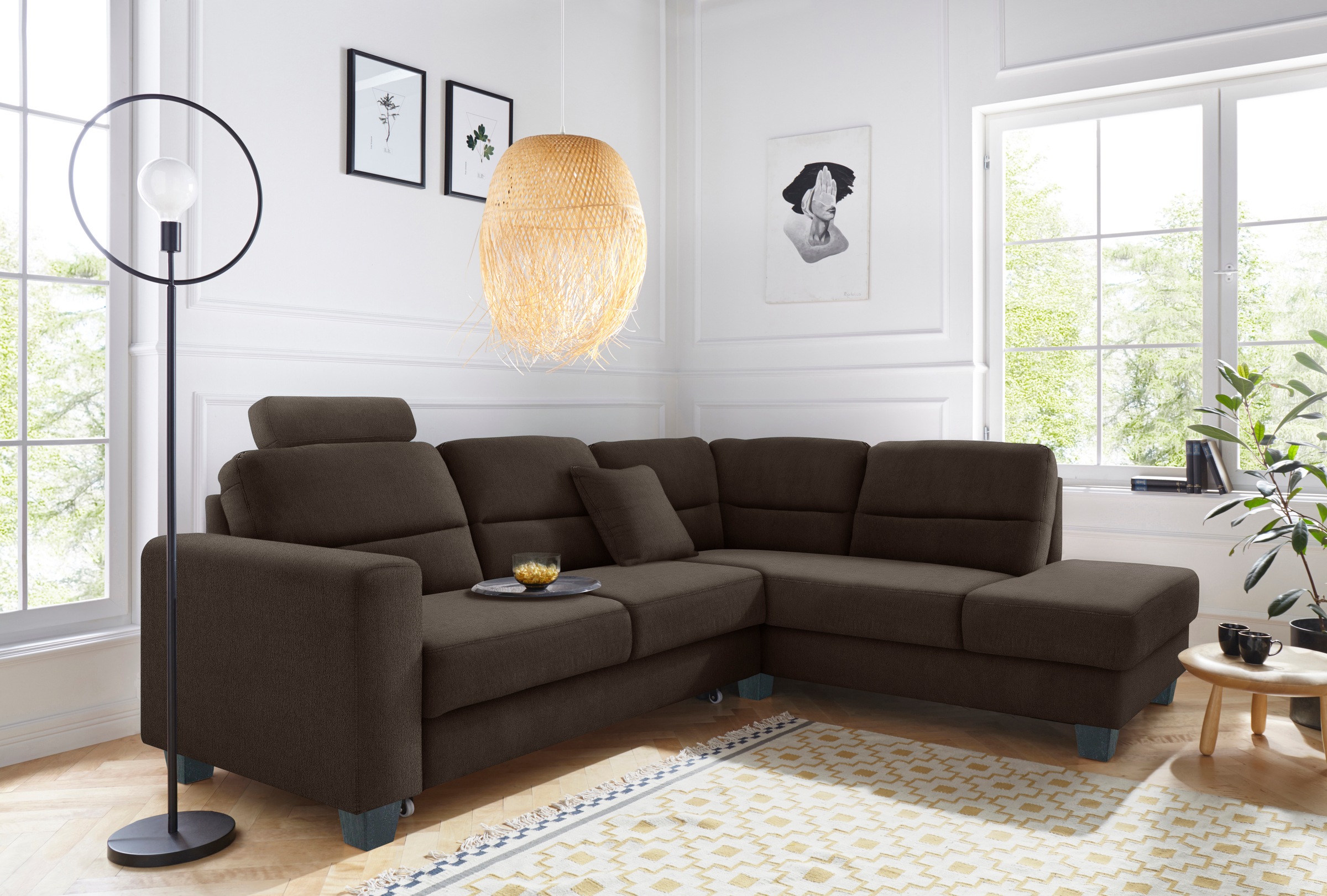 TRENDMANUFAKTUR Ecksofa »Chamber, L-Form«, inklusive einer Kopfstütze, wahlweise mit Schlaffunktion