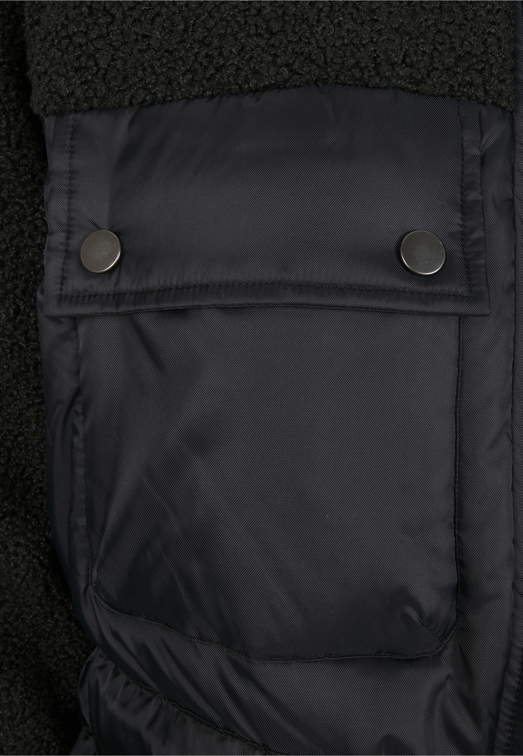 URBAN CLASSICS Winterjacke »Urban Classics Damen Ladies Sherpa Mix Puffer Jacket« 1 Stk. tlg. ohne Kapuze