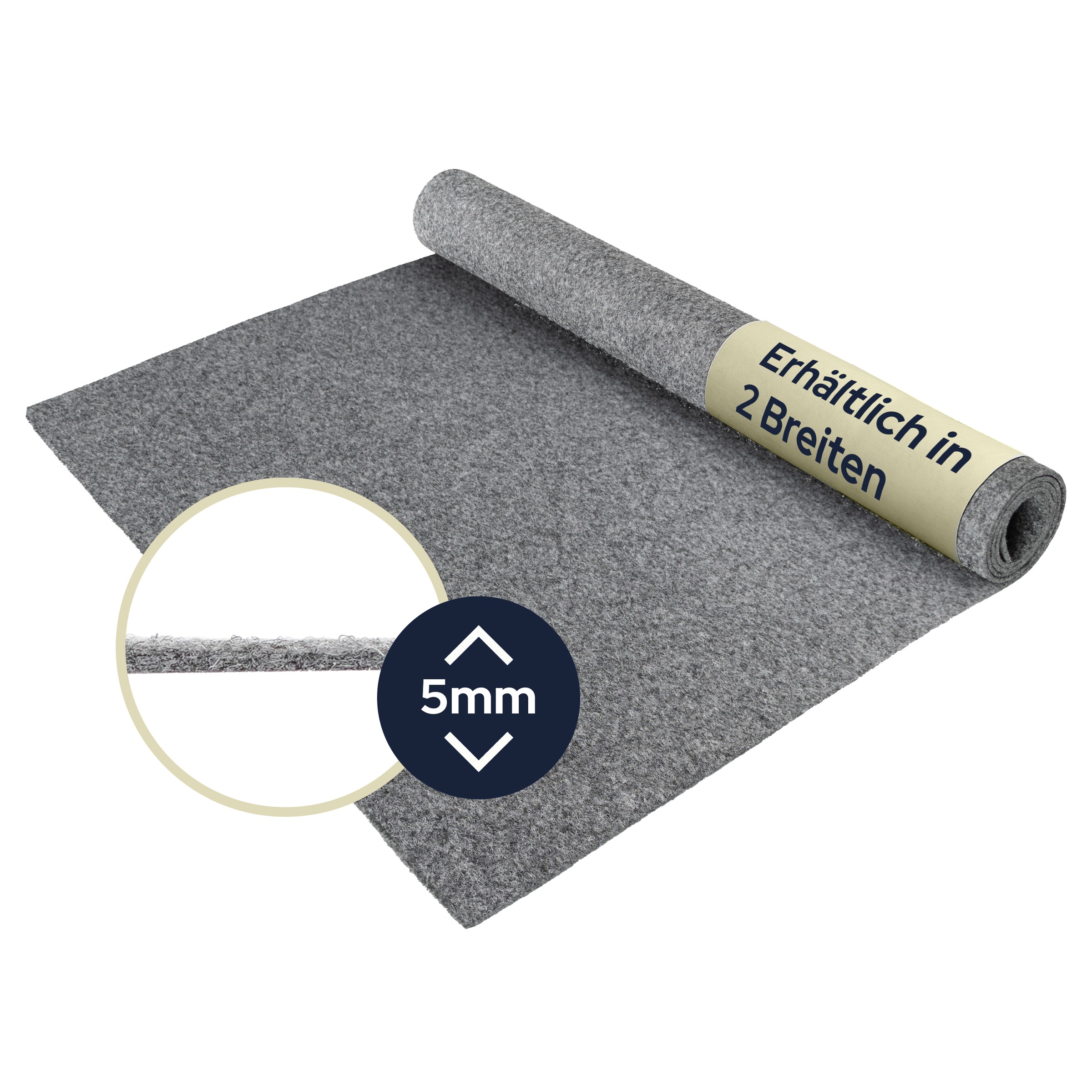 Primaflor-Ideen in Textil Teppichboden »Nadelfilz REWIND, Made in Belgium«, rechteckig, 5 mm Höhe, Breite 200 cm, Uni Farben, robust & strapazierfähig