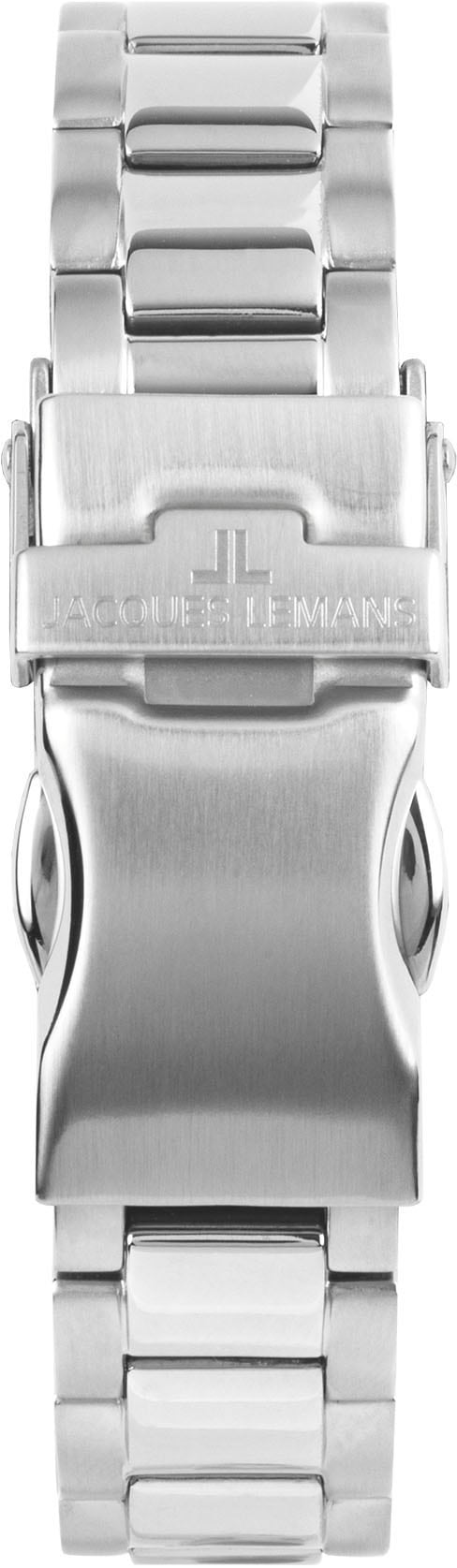 Jacques Lemans Quarzuhr »Derby, 1-1878D«, Armbanduhr, Damenuhr, Datum, Leuchtzeiger, Edelstahlarmband