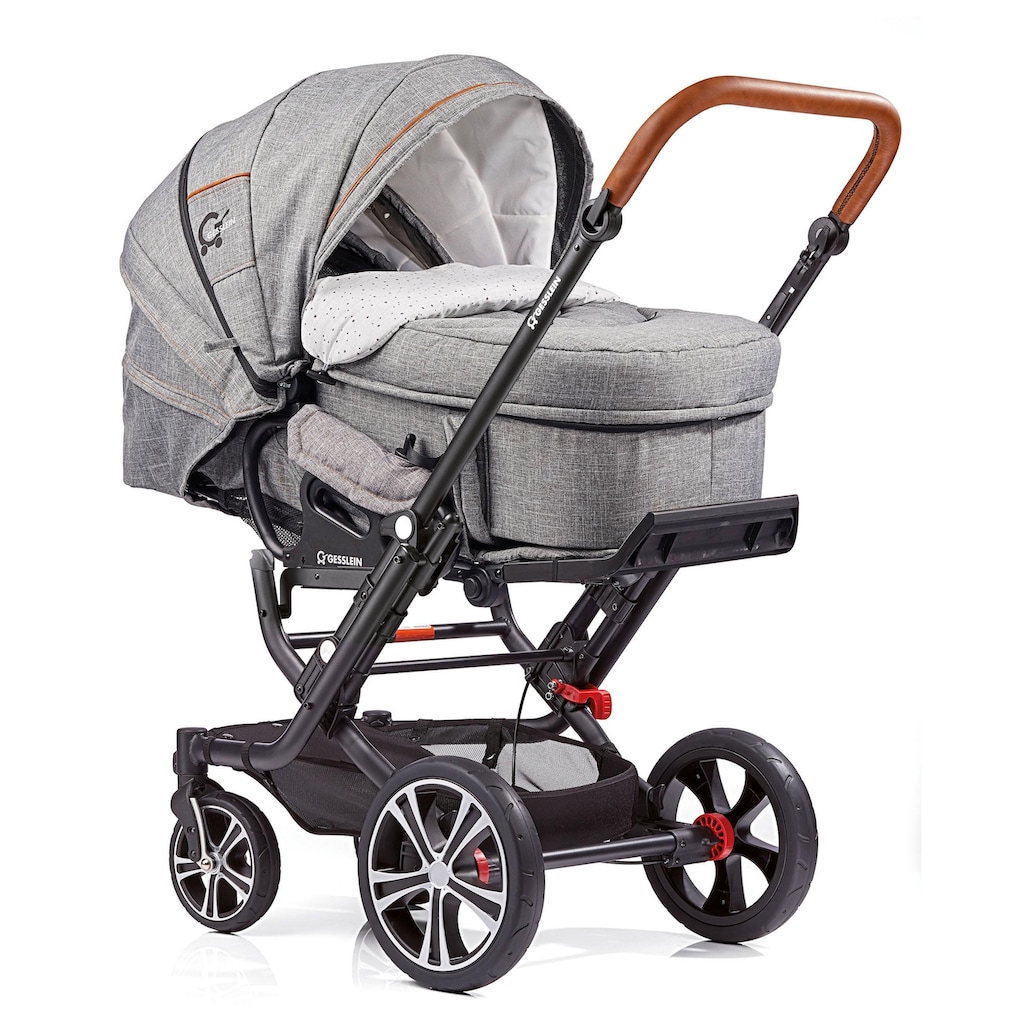 Gesslein Kombi-Kinderwagen »F6 Air+ mit Tragetasche C2 Compact, Grau meliert/Stern klein«