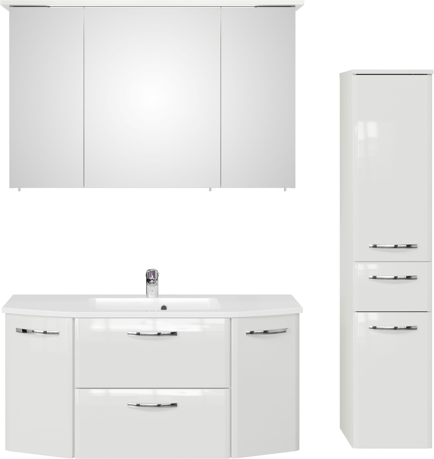 Saphir Badmöbel-Set »Quickset 326, 4-teilig, mit Keramikwaschtisch« 4 Stk. tlg.