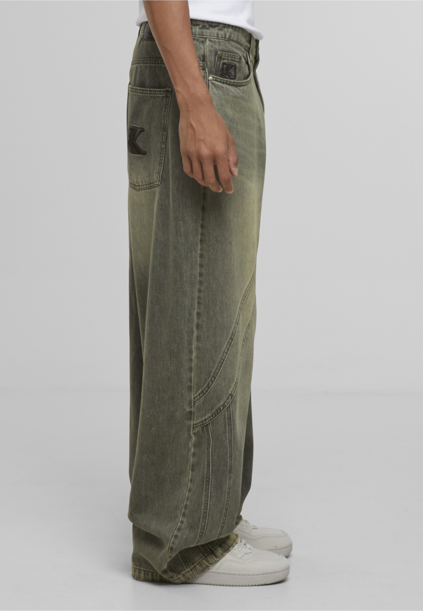 Karl Kani Bequeme Jeans »Karl Kani Karl Kani OG Washed Wavy Seams Denim Baggy Pants«