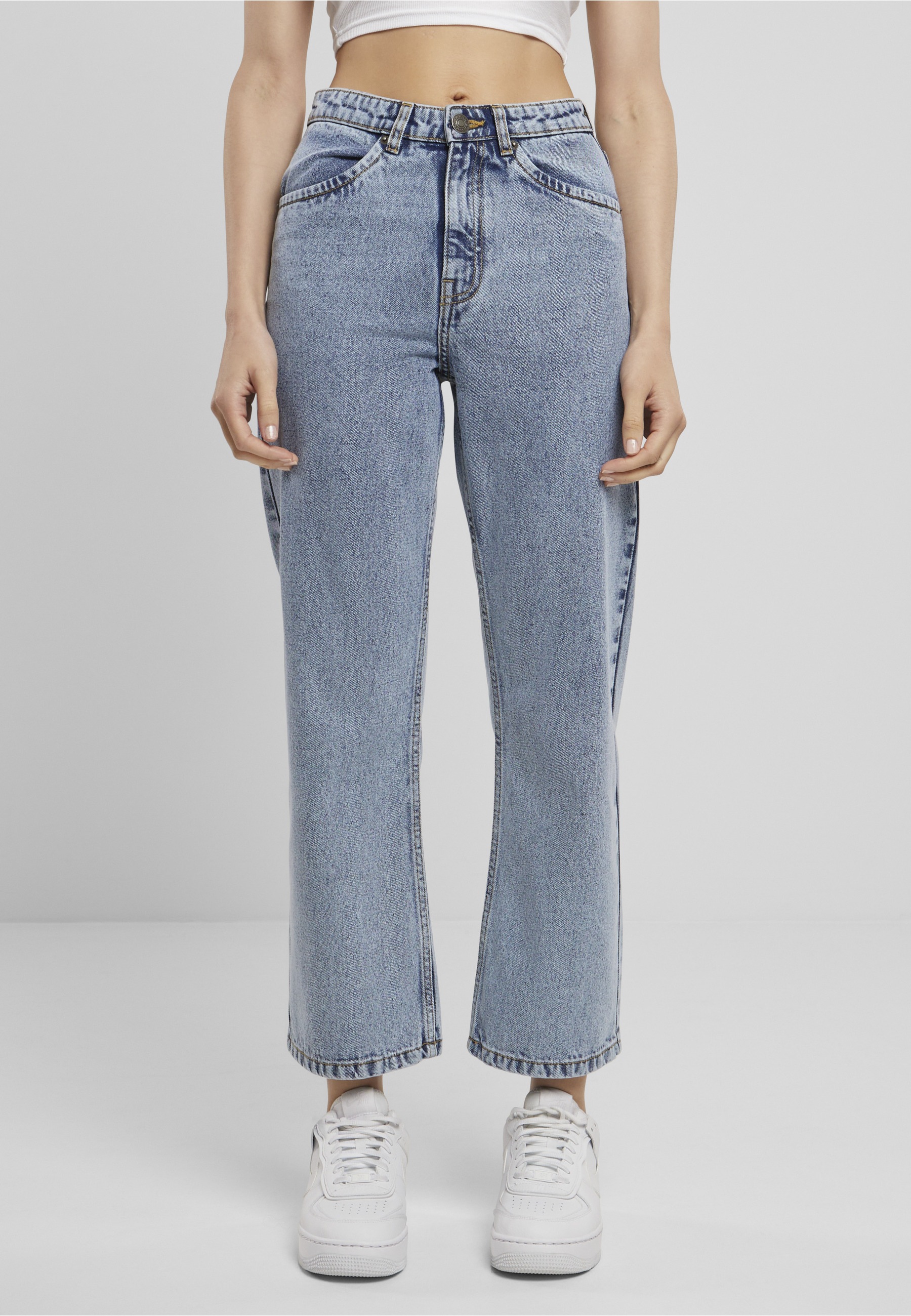 URBAN CLASSICS Bequeme Jeans »Urban Classics Damen Ladies Cropped Straight Leg Denim Pants«
