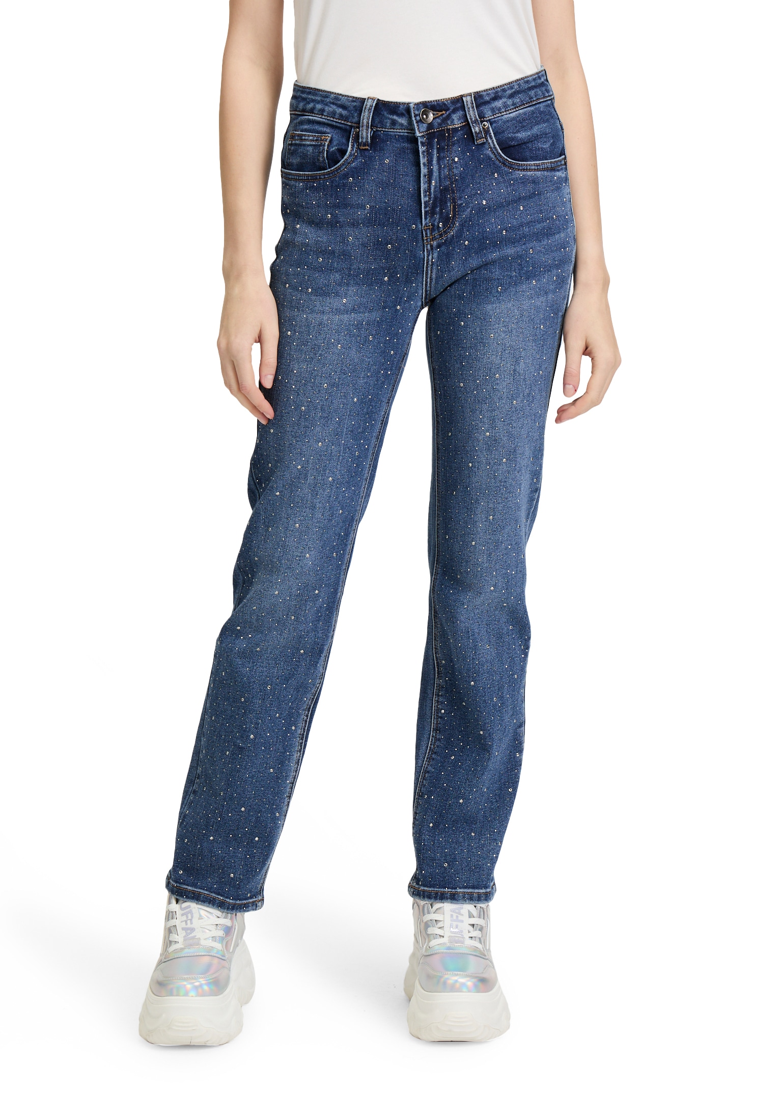 Cartoon Regular-fit-Jeans "Cartoon Damen Regular Fit-Jeans mit Strass" günstig online kaufen