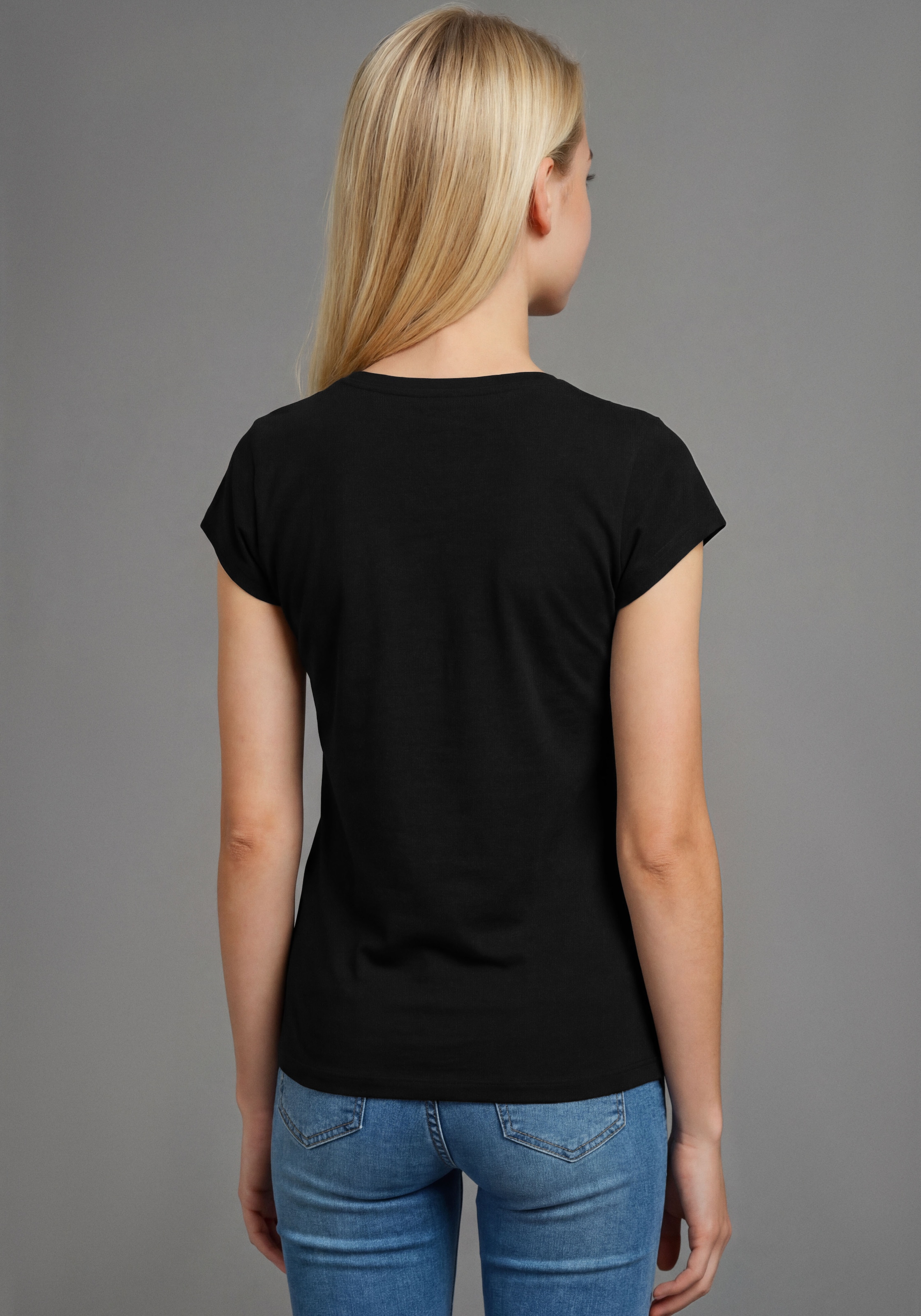 KIDSWORLD T-Shirt »Lässiger Spruch: I THINK I LOOK REALLY GOOD TODAY« für Mädchen, Kurzarm, Rundhalsausschnitt, mit Statement-Sprüchen