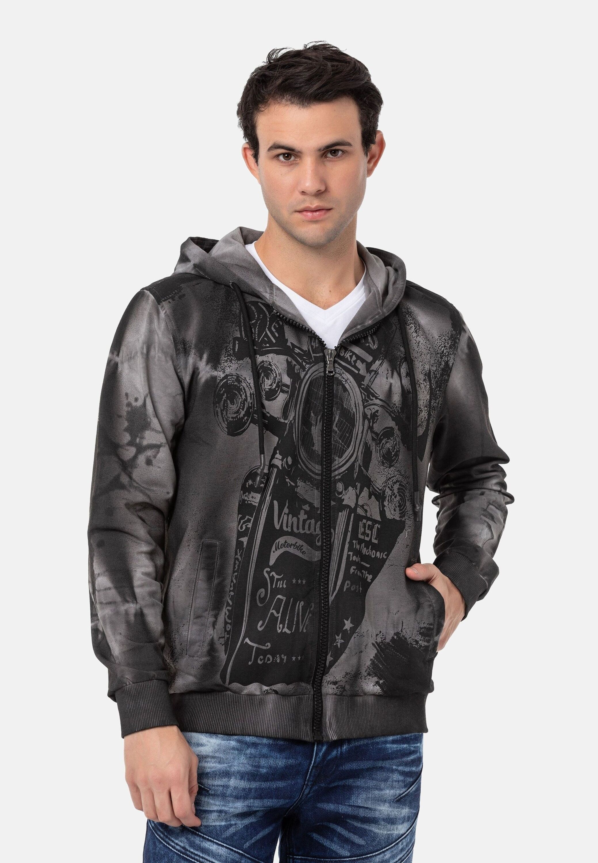 Cipo & Baxx Sweatjacke "Jacken", 1 Stk. mit Print, CL561 günstig online kaufen