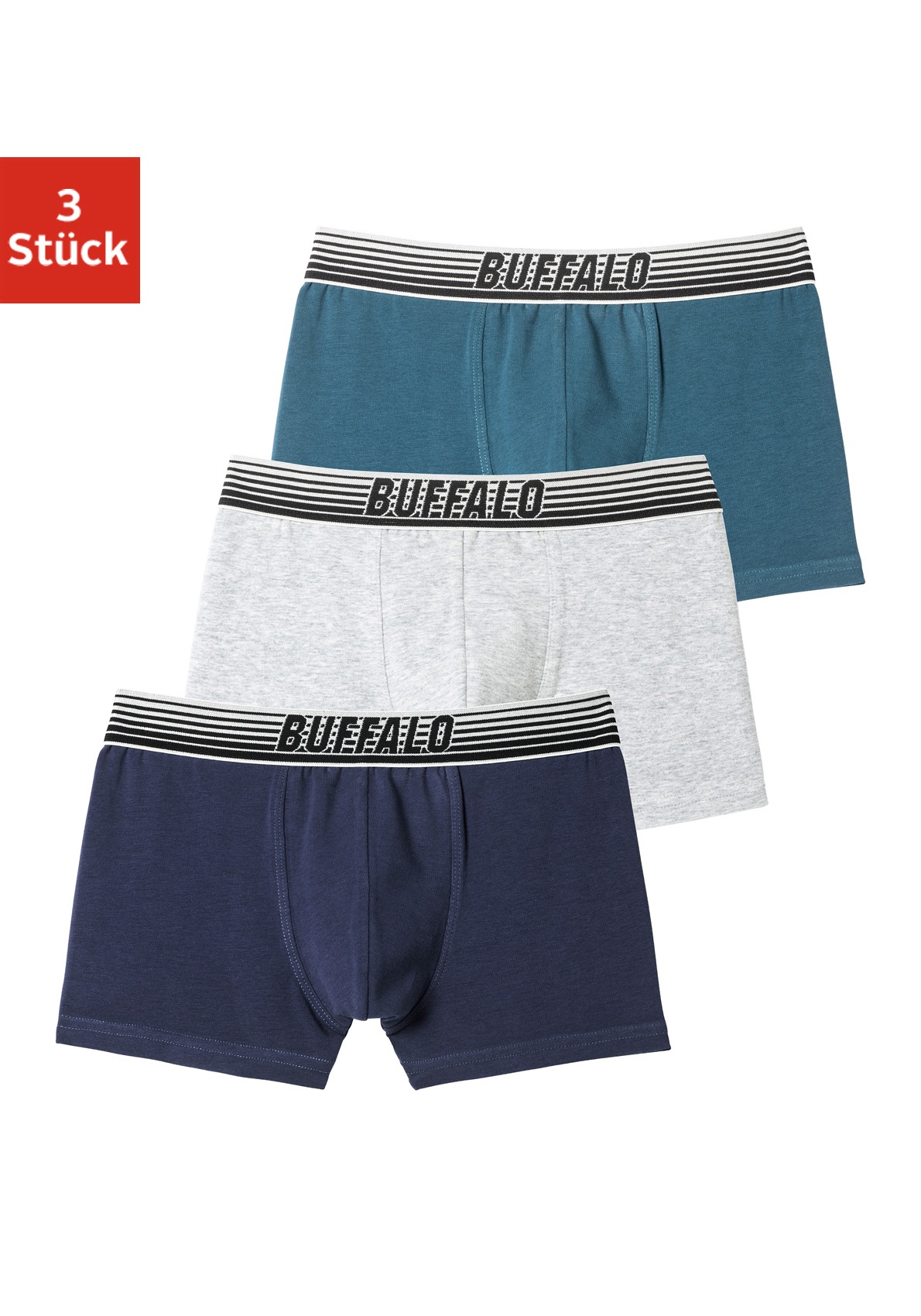 Buffalo Boxer, (Packung, 3 St.), für Jungen mit Glanz-Logo-Bund kaufen