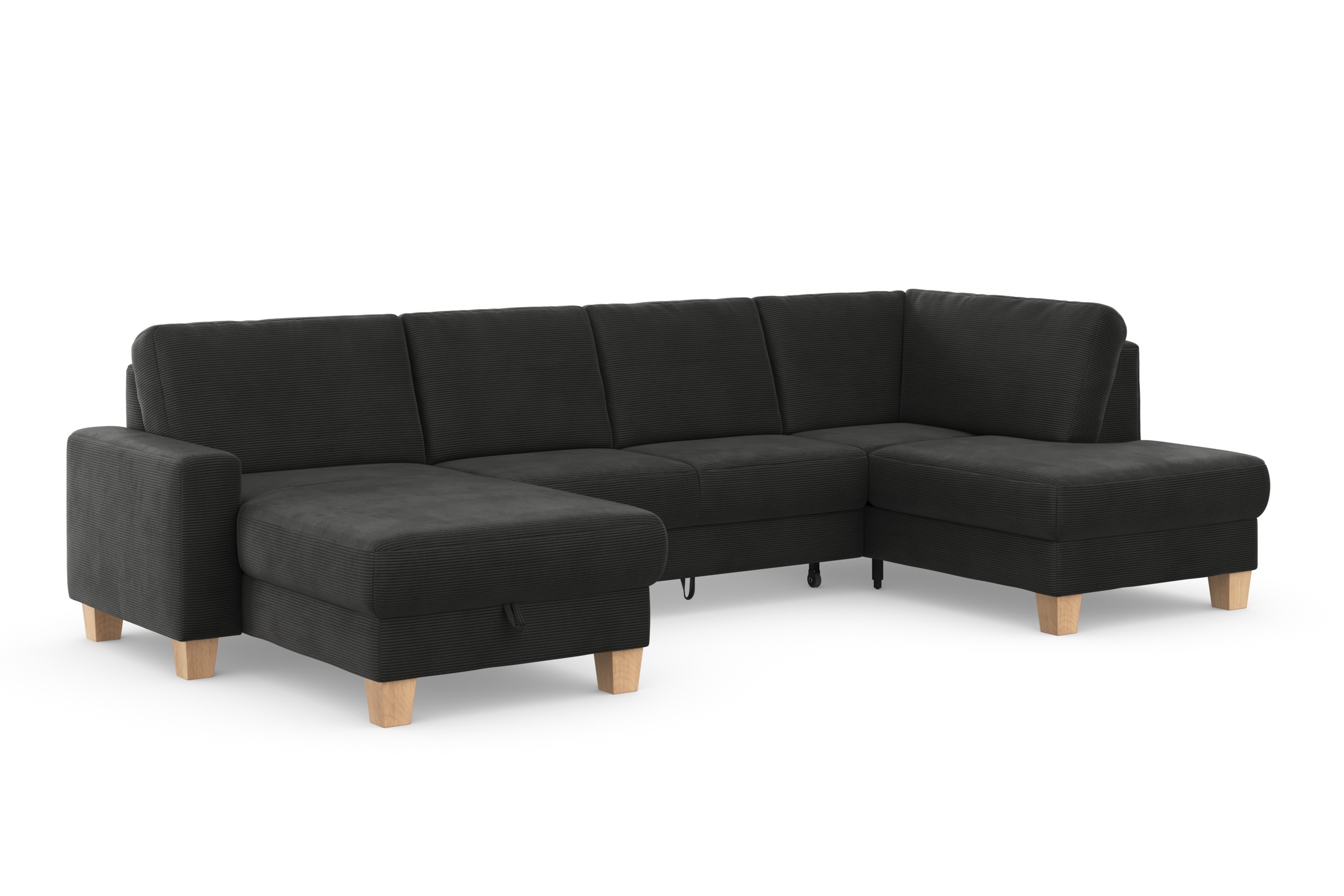 Home affaire Wohnlandschaft »Summer U-Form«, mit oder ohne Bettfunktion und Bettkasten, Cord-Bezug