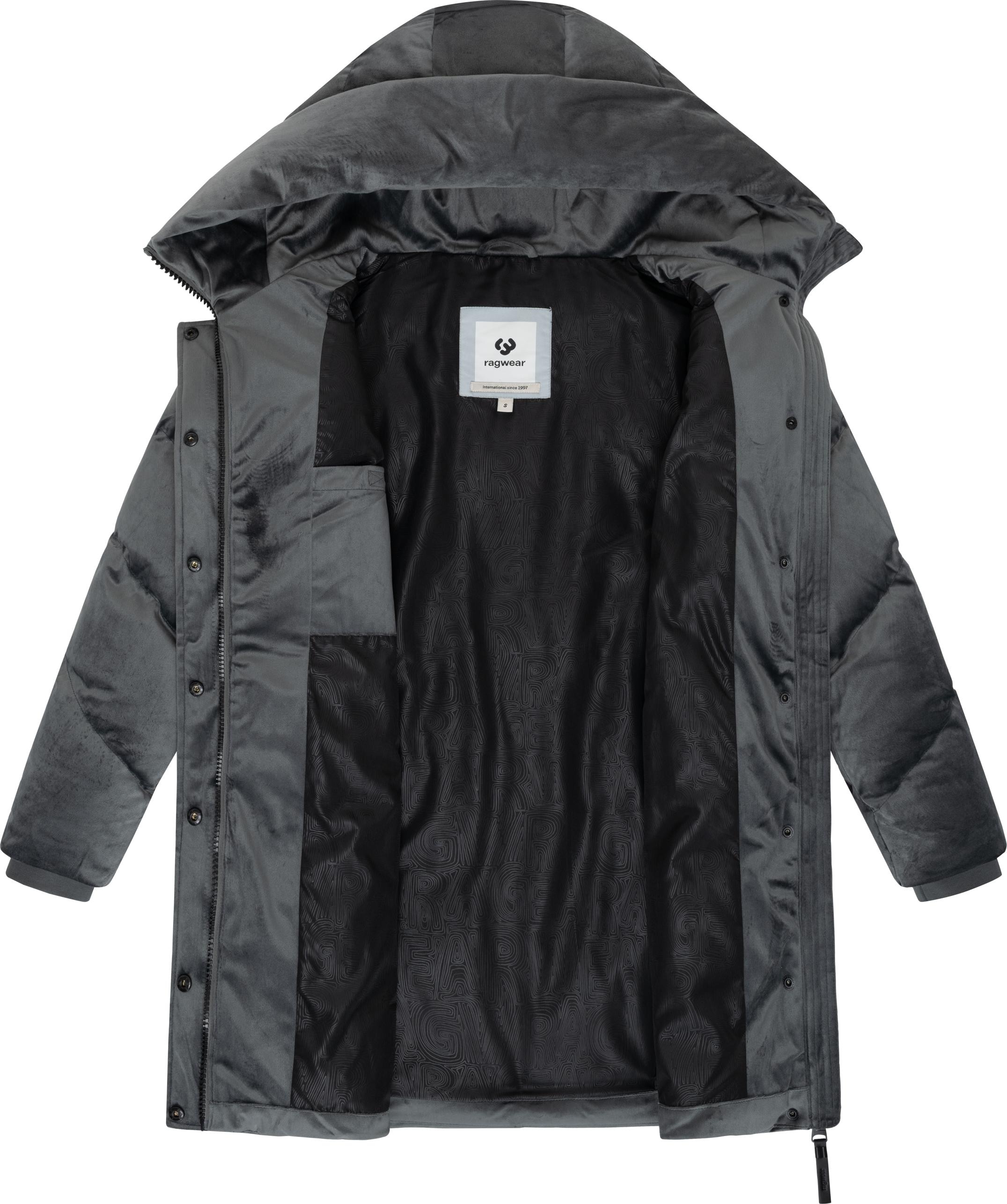 Ragwear Kurzmantel »Avelin Velvet YOUMODO«, Gesteppter Wintermantel aus kuscheligem Samt-Material