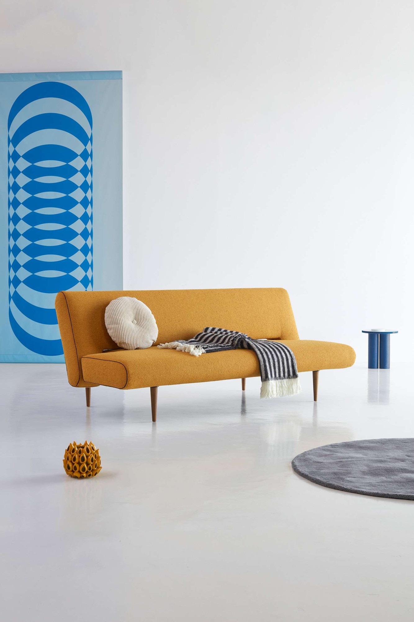 INNOVATION LIVING ™ Schlafsofa »Unfurl Bettsofa, super Strukturstoff, Gästebett, Breite 200cm« 3-stufig klappbar, Teddy Stoff, Braun, als Dauerschläfer geeignet