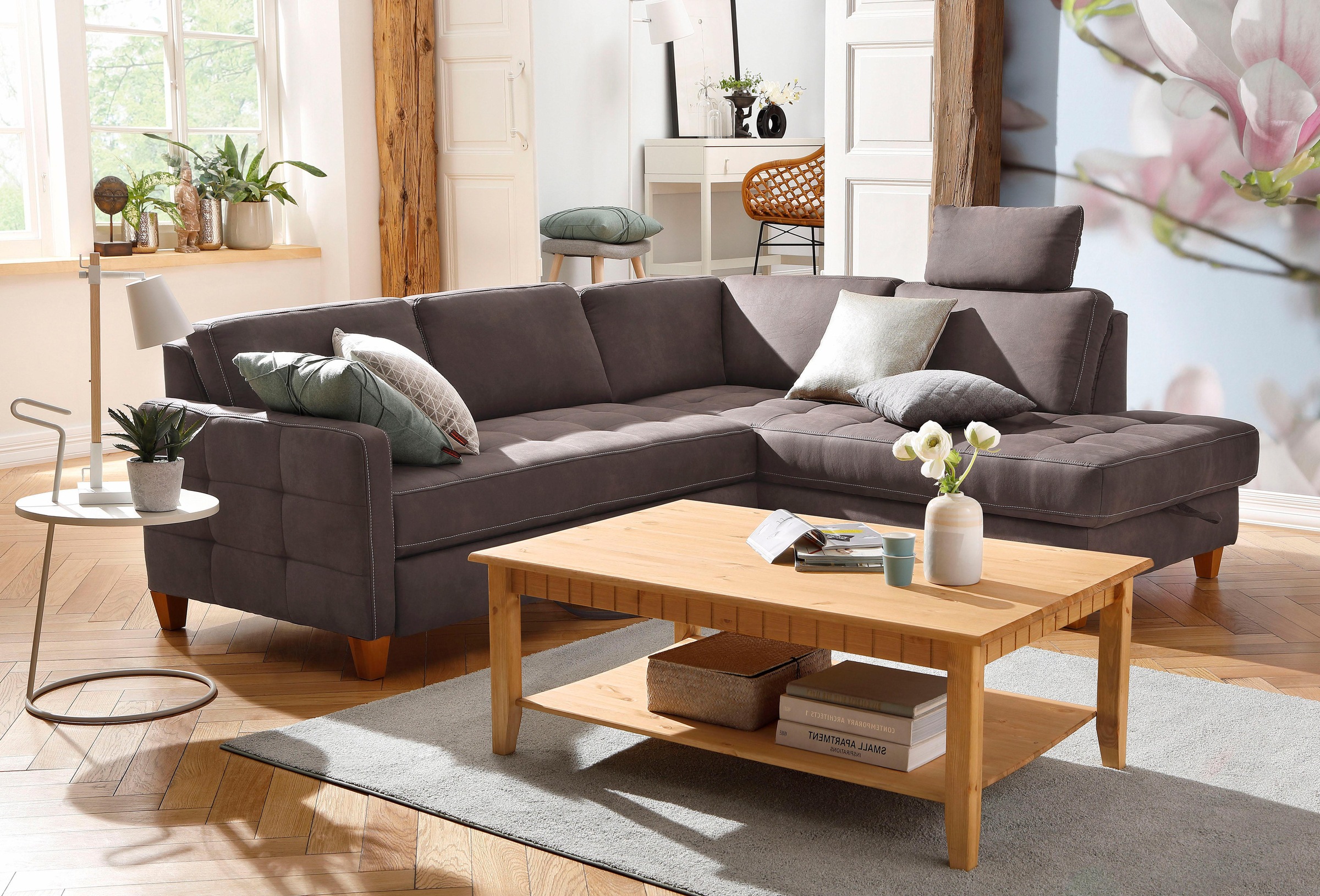 Home affaire Ecksofa »Earl L-Form«, wahlweise auch mit Bettfunktion oder Bettfunktion mit Bettkasten