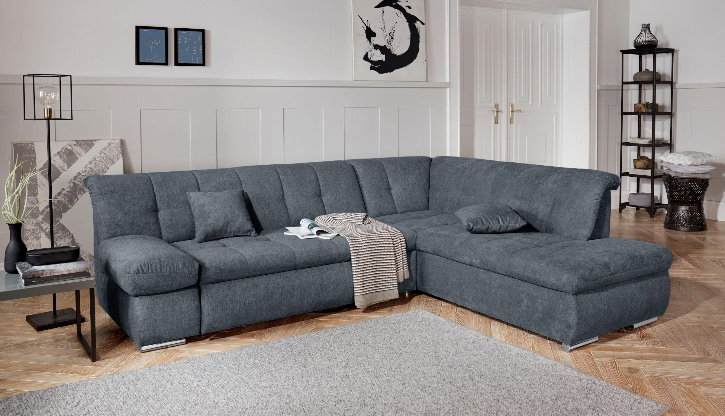 DOMO collection Ecksofa »Mona L-Form«, wahlweise mit Bett- und Armlehnfunktion