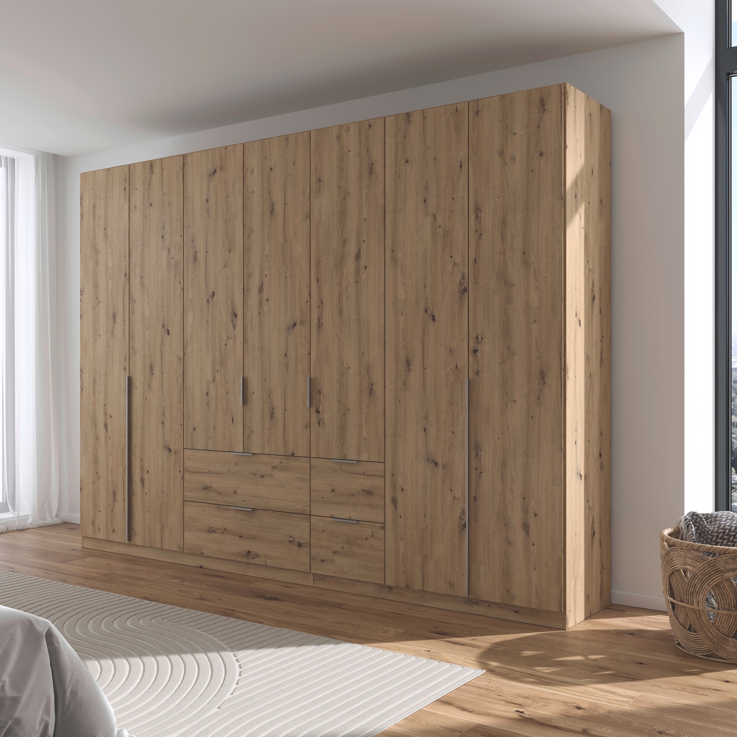 rauch Drehtürenschrank »Kleiderschrank Schrank Garderobe AGORDO mit Dekor- oder Hochglanzfront«, mit Außenschubkästen, in 6 Breiten und 2 Höhen MADE IN GERMANY