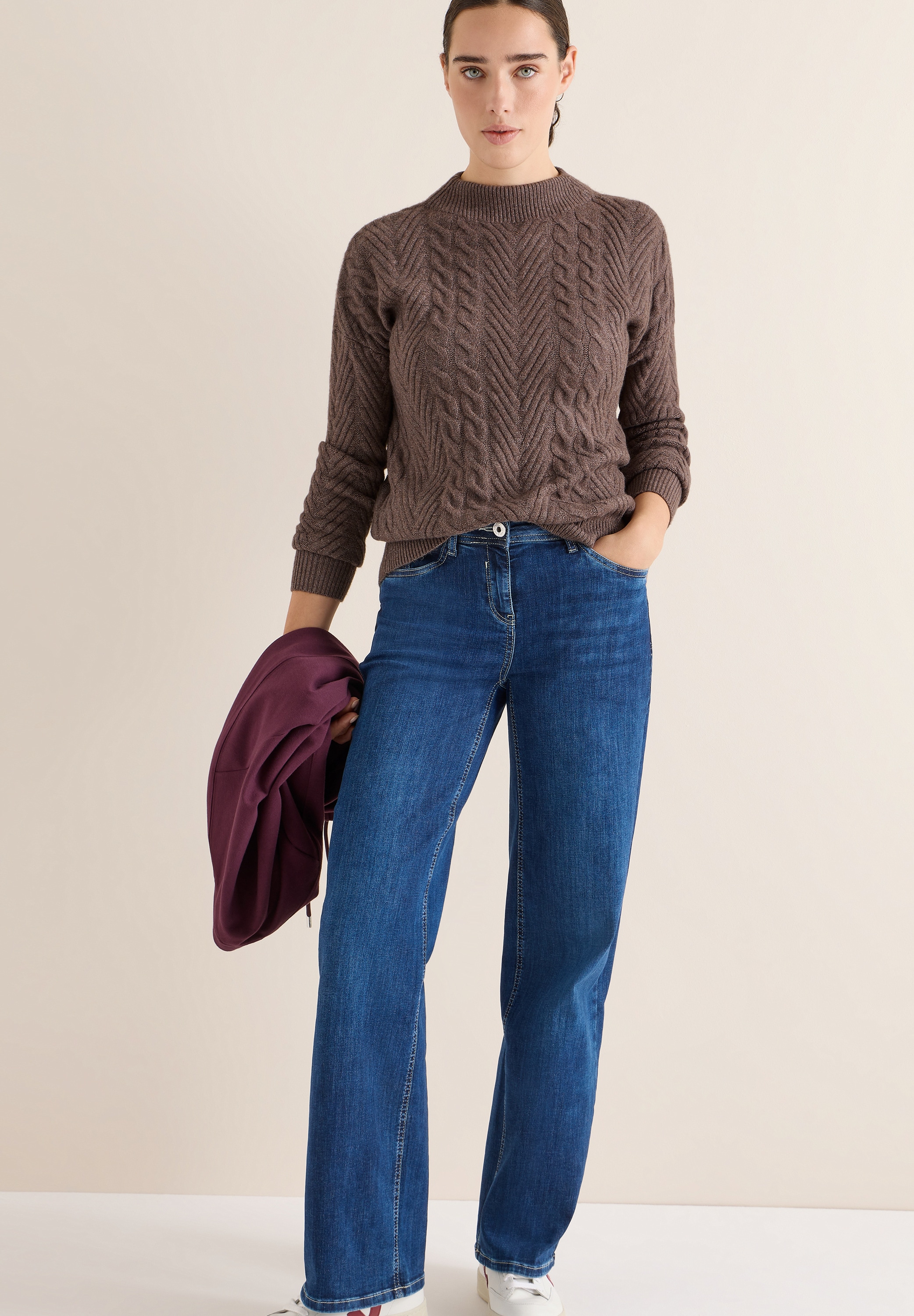 Cecil Strickpullover, mit Turtle Neck, Zopfmuster
