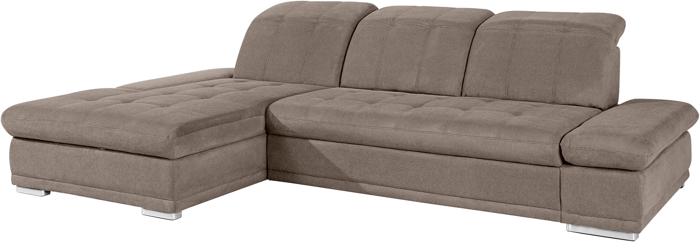 COTTA Ecksofa »Holiday L-Form mit Sitztiefen-, Armteil- und Kopfteilverstellung«, wahlweise mit Bettfunktion & Bettkasten