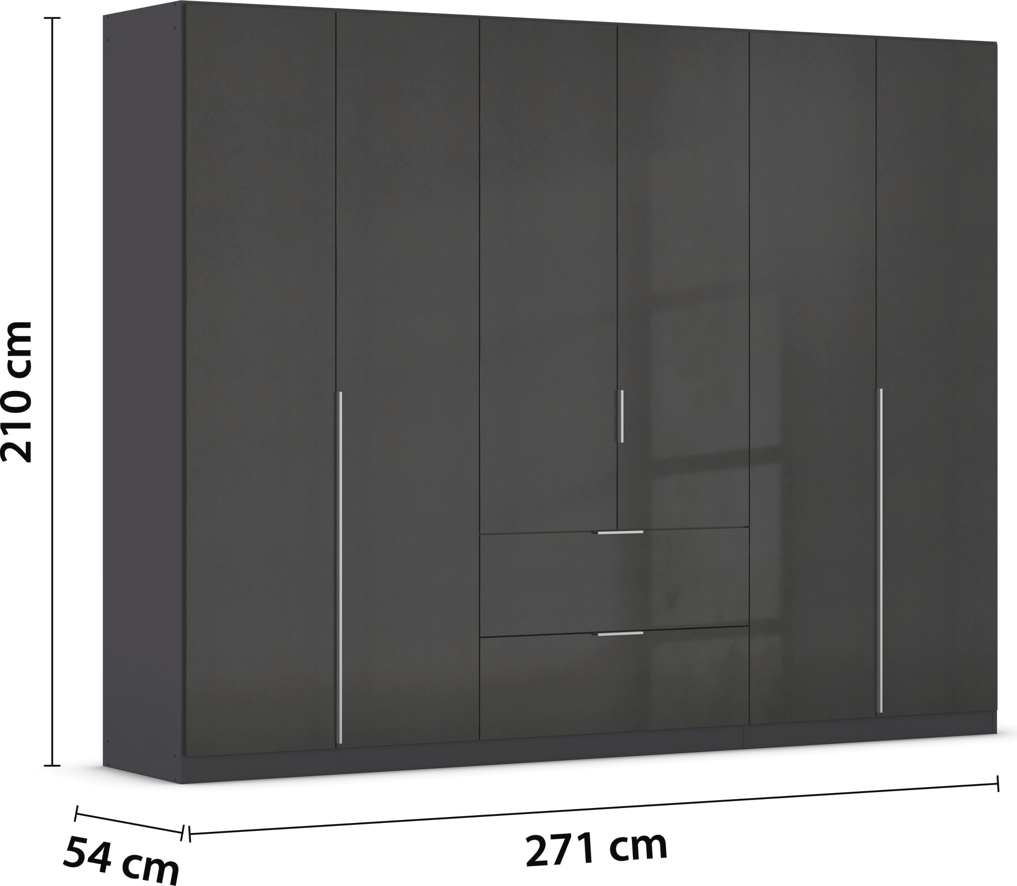 rauch Drehtürenschrank »Kleiderschrank Schrank Garderobe AGORDO mit Dekor- oder Hochglanzfront«, (in zwei Griff-Farben, Breiten 91-360 cm), mit Außenschubkästen, in 7 Breiten und 2 Höhen MADE IN GERMANY