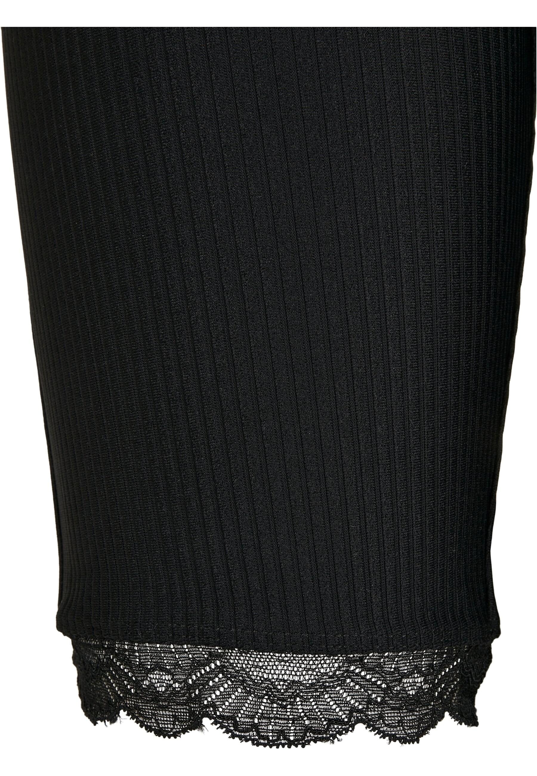 URBAN CLASSICS Stoffhose »Urban Classics Damen Ladies High Waist Rib Lace Hem Cycle Shorts«, (1 tlg.)