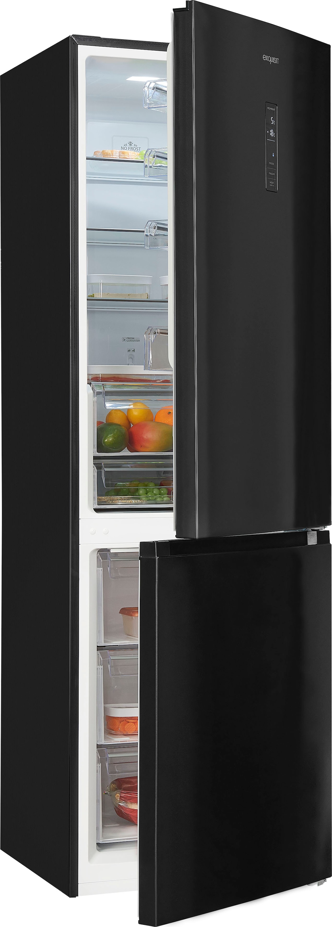 exquisit Kühl-/Gefrierkombination "KGC350-105-NF-040C inoxlook-az" 193 cm h günstig online kaufen