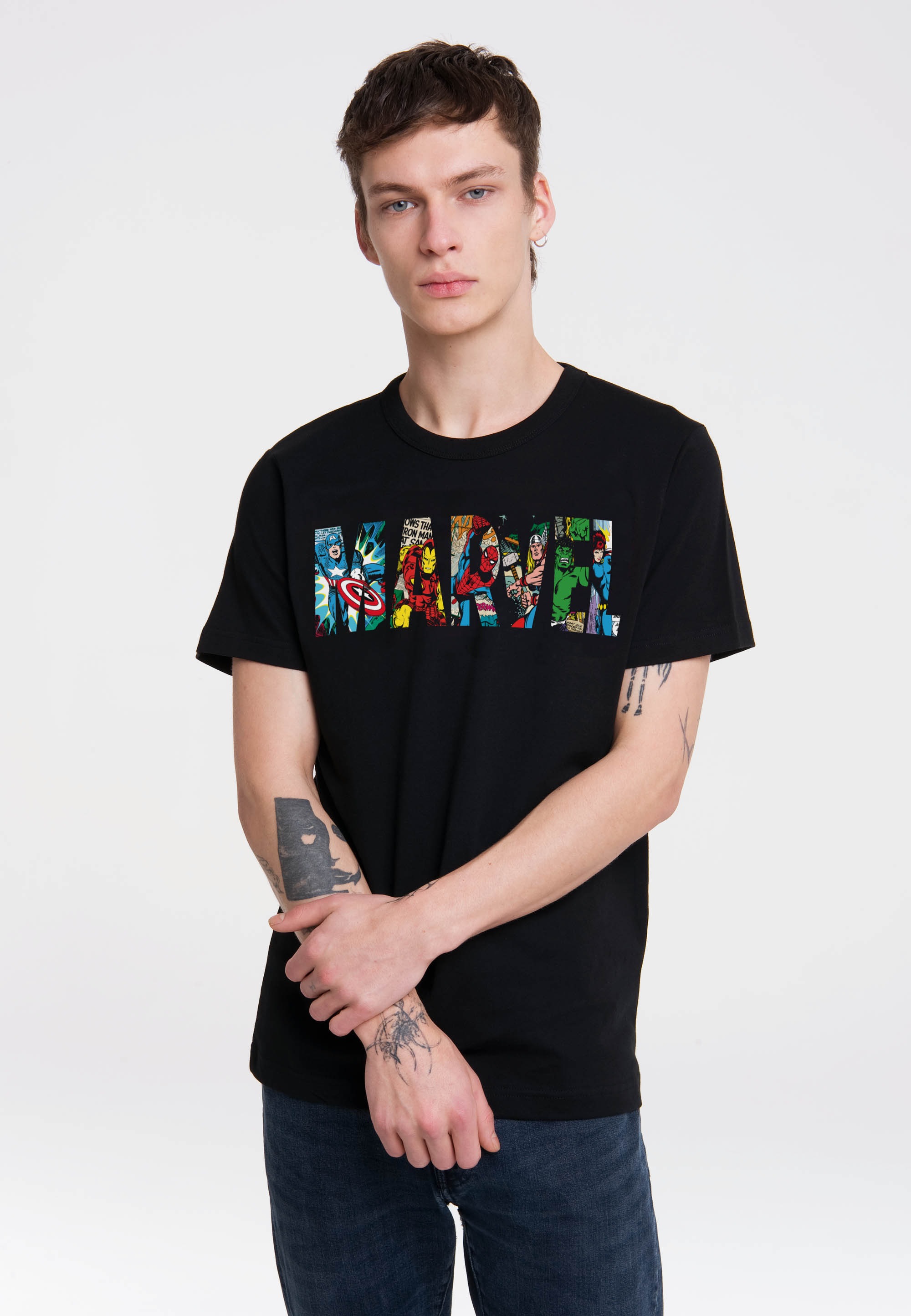 LOGOSHIRT T-Shirt »Marvel Comic Colour Logo«, mit coolem Print ▷ bestellen  | BAUR