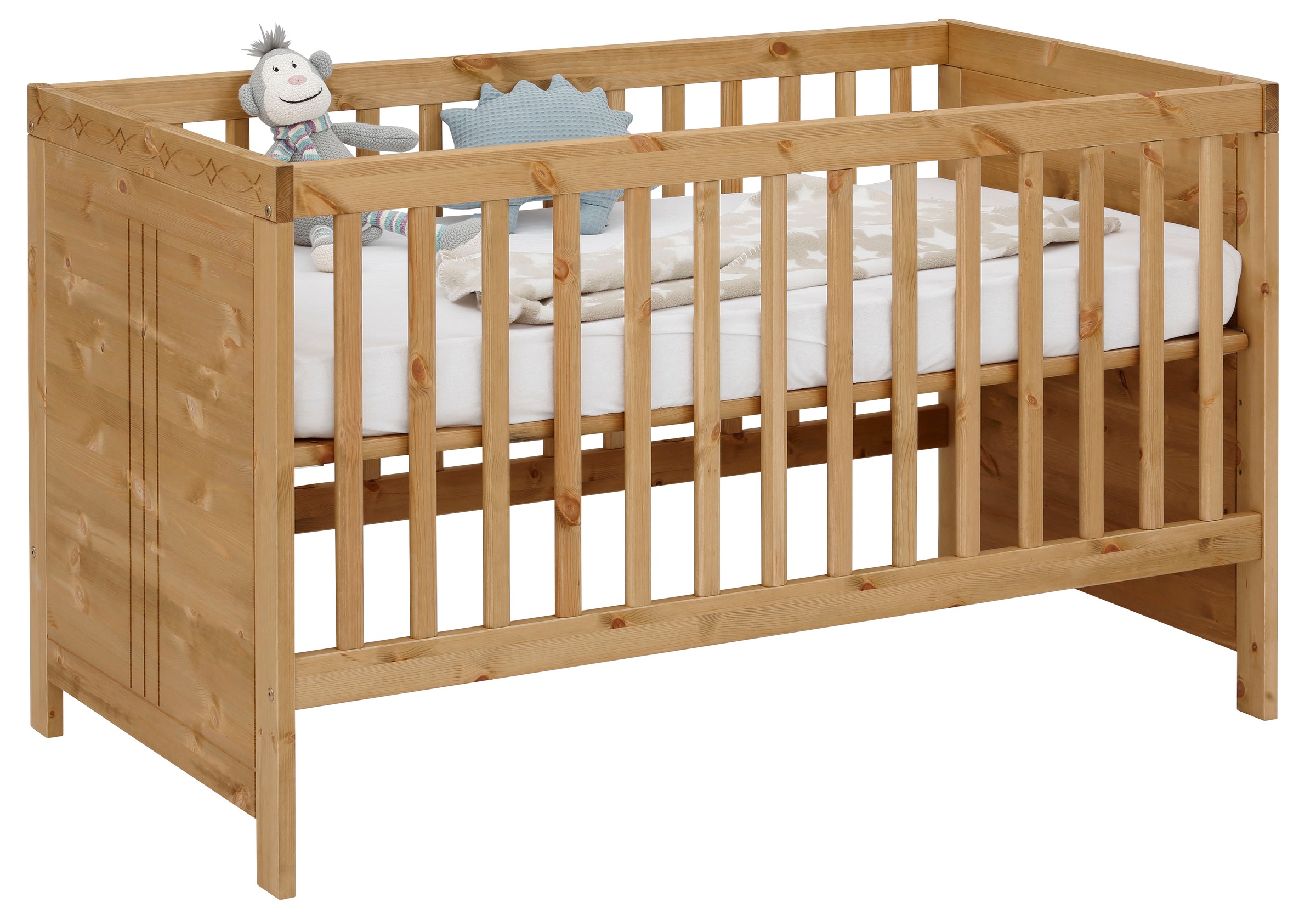 Lüttenhütt Babybett "Indra, Schlupfsprossen, 4-fach verstellbare Liegehöhe, günstig online kaufen