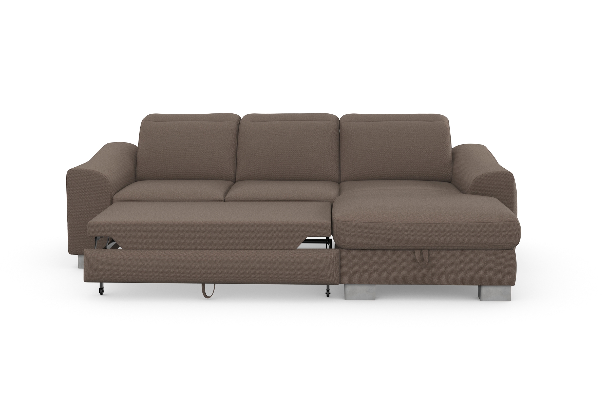 Thumbnail - sit&more Ecksofa "Dundee L-Form" mit Federkern und Edelstahlfüßen, wahlweise mit Kopfteilverstellung