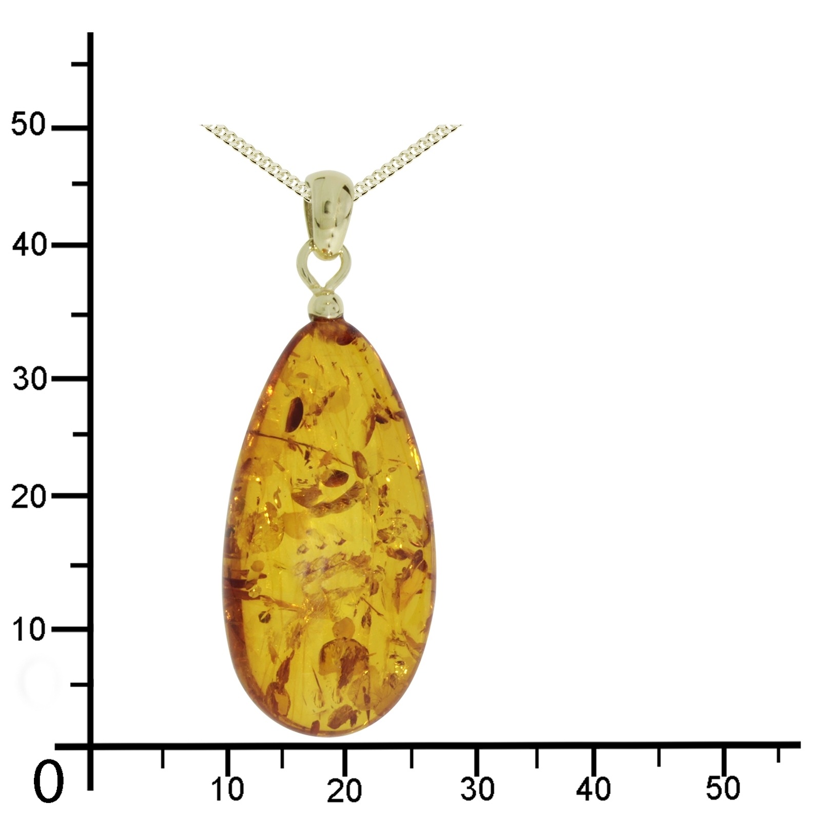 OSTSEE-SCHMUCK Kette und Anhänger Set »- Tropfen ca. 30 mm lang - Gold 333/000 - Bernstein«