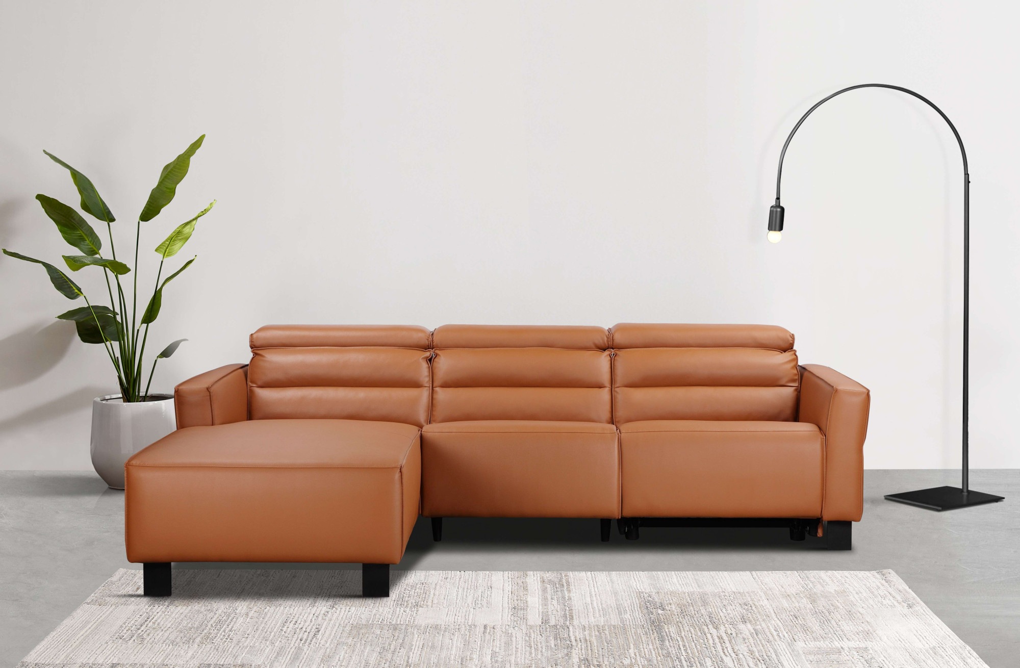 Places of Style Ecksofa »Carpari, L-Form, 263 cm, manuelle o. elektrische Relaxfunktion,«, USB A/C und Kopfteilverstellung