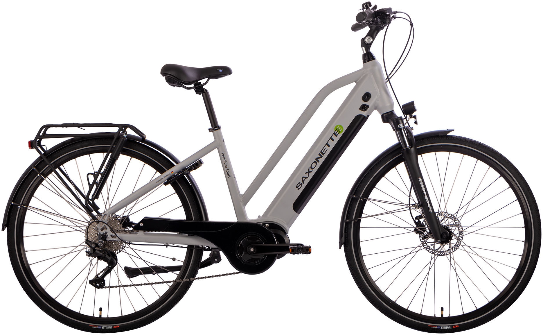 SAXONETTE E-Bike "Premium Sport (Trapez)", 10 Gang, Mittelmotor 250 W, Pedelec, Elektrofahrrad für Damen