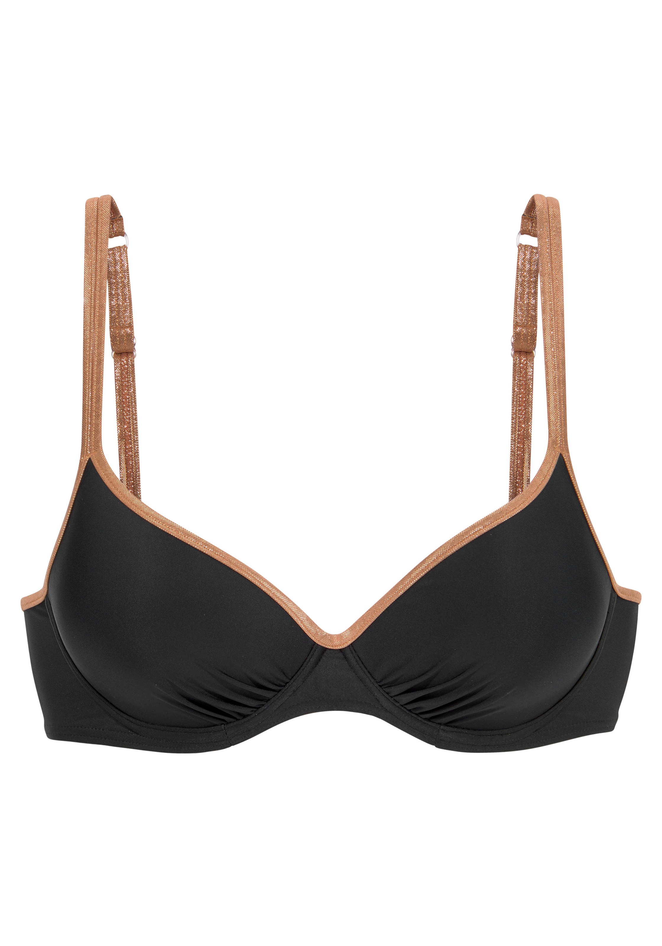 Bruno Banani Bügel-Bikini-Top "Milano" mit kupferfarbenen Paspeln günstig online kaufen