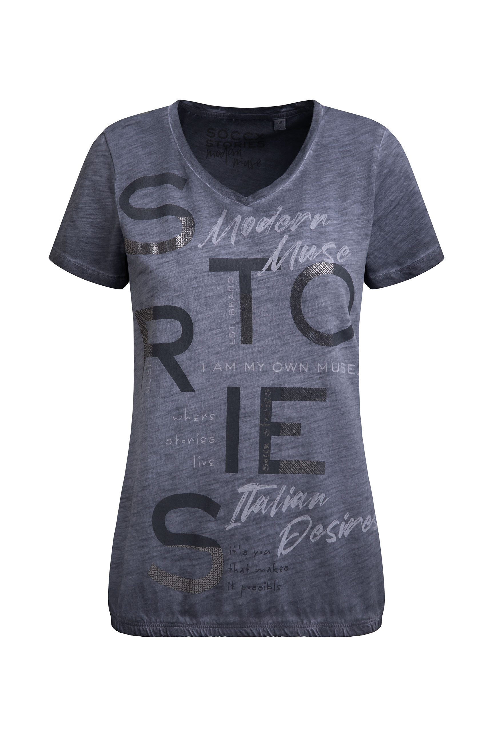 SOCCX V-Shirt aus Baumwolle