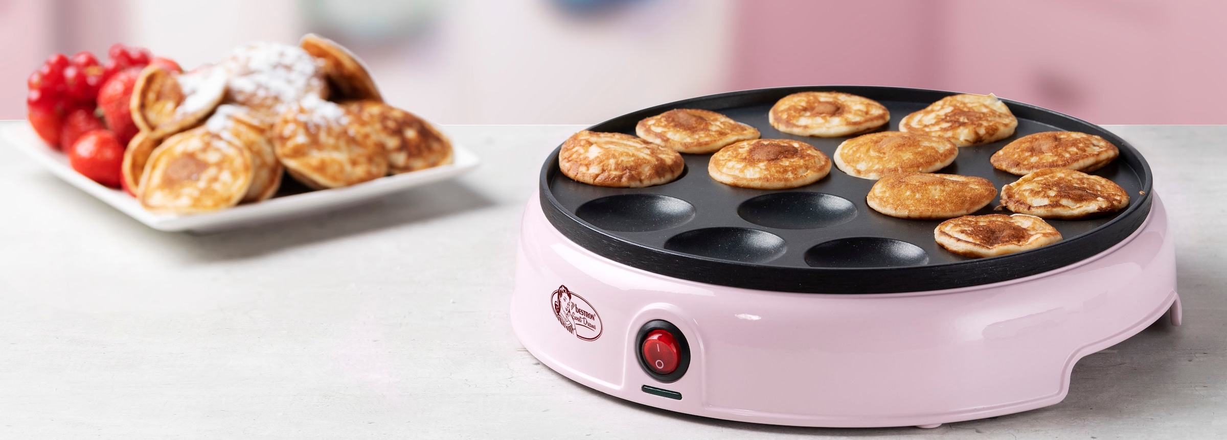 bestron Pfannkuchen mit Retro 800 auf | Design, Mini Raten »APFM700SDP«, BAUR W, Poffertjes-Maker Automat, Antihaftbeschichtung
